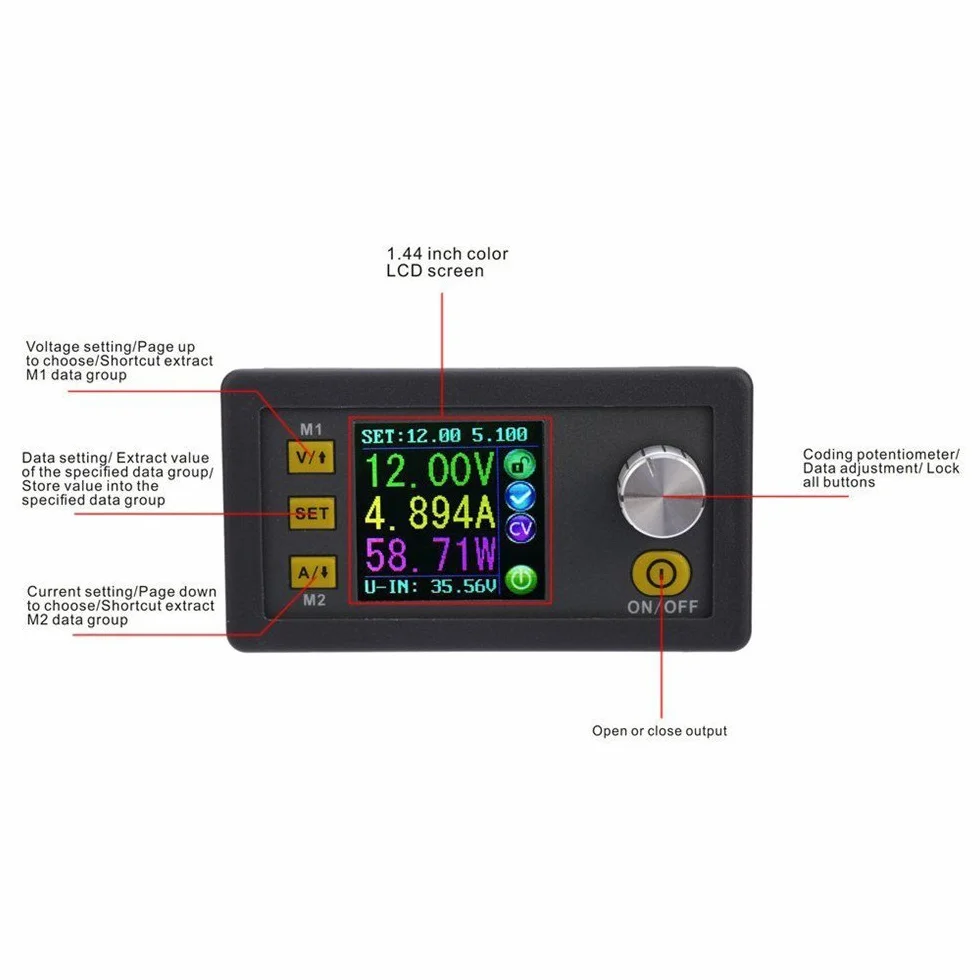 DollaTek DPS5015 Komunikacja USB 50V 15A modu? zasilania obni?aj?cy pr?d sta?ego napi?cia przetwornica napi?cia Buck Voltomierz