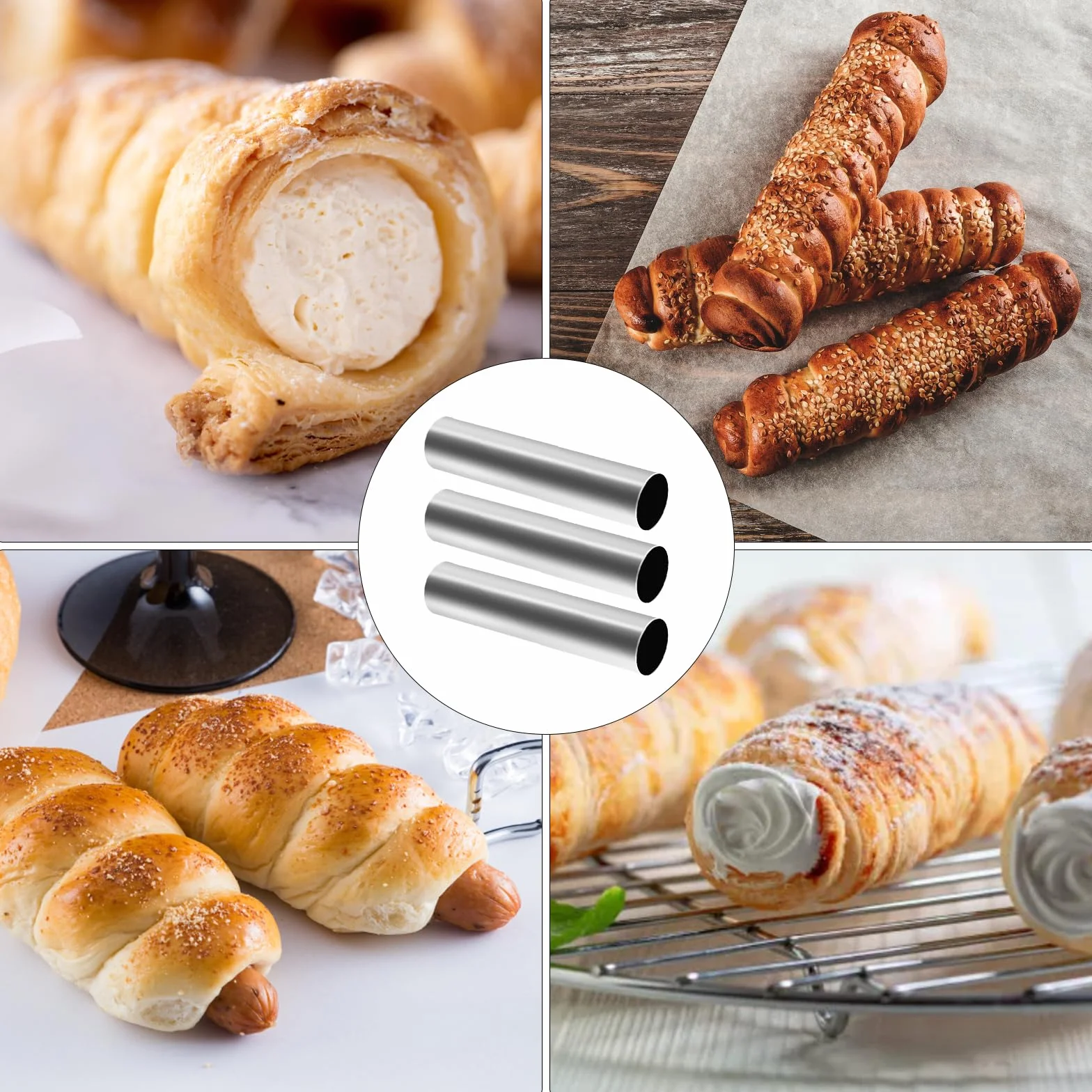 Foremki do pieczenia cannoli ze stali nierdzewnej, 20 sztuk