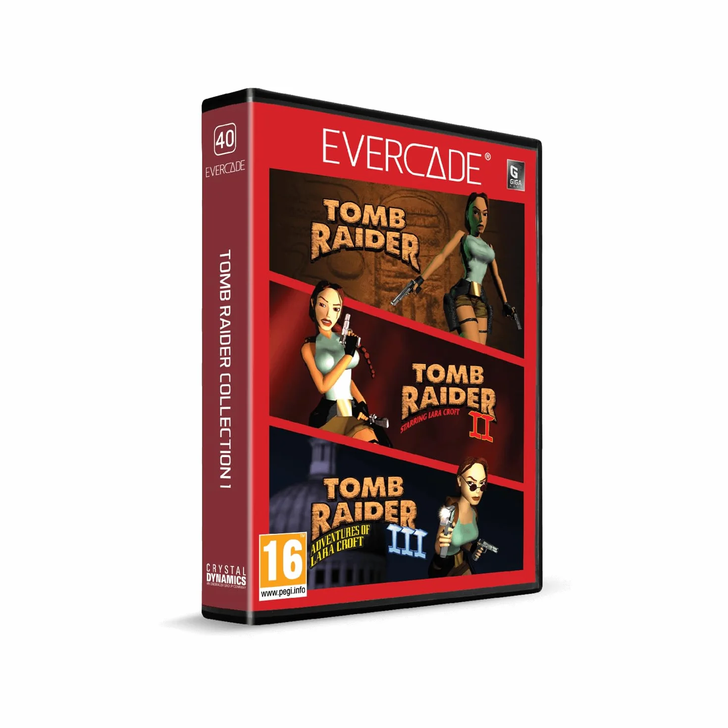 Evercade Konsola do gier VS-R Retro z 1 kontrolerem i Tomb Raider 1, 2 i 3
