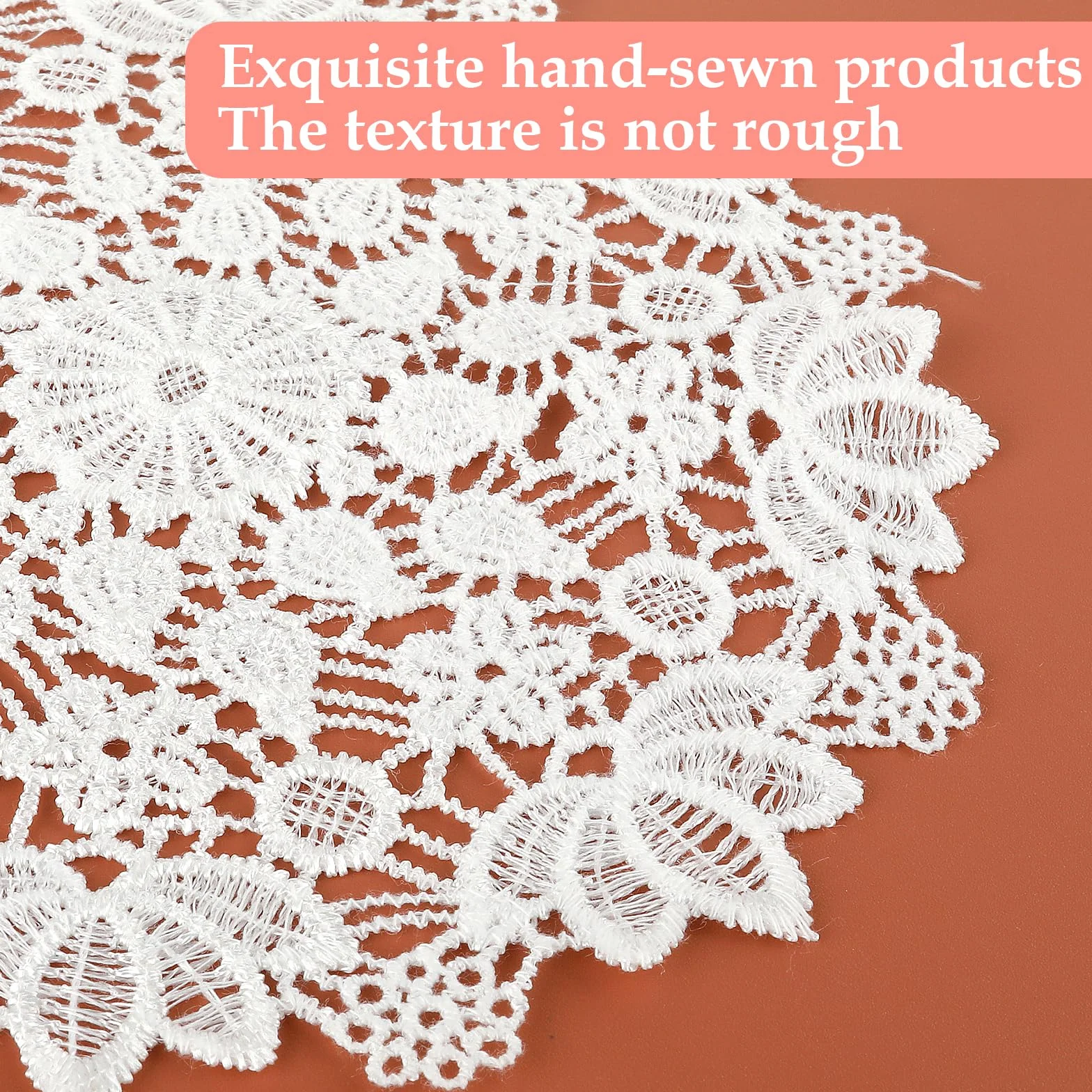 Serwetka z tkaniny, białe koronkowe serwetki, okrągłe, szydełkowane, ręcznie robione serwetki, 15 cm, vintage, bawełniane podkładki, rustykalne maty stołowe do kuchni, jadalni, na imprezę, komody