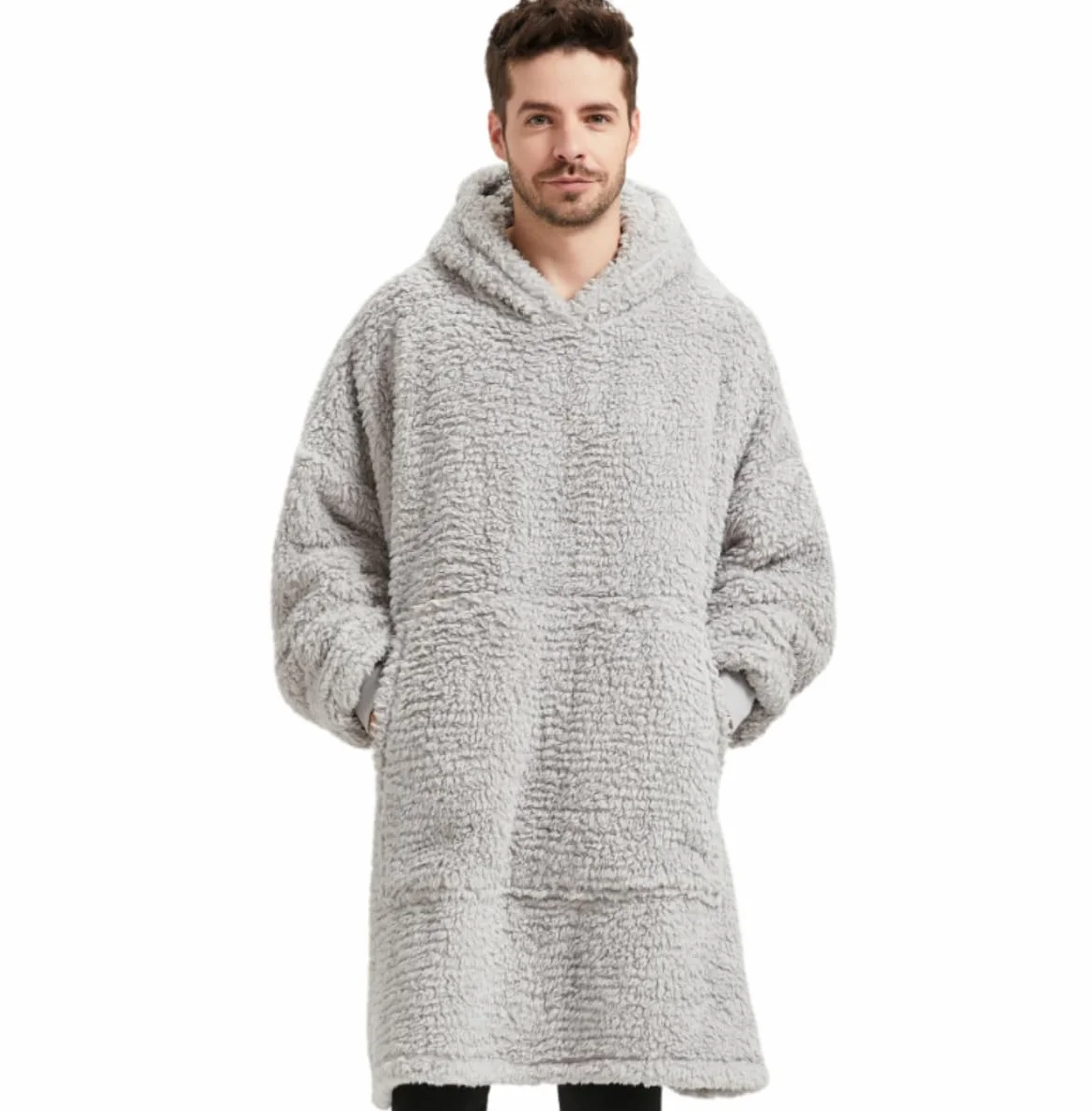 Koc do noszenia Sherpa bluza oversize dla dorosłych