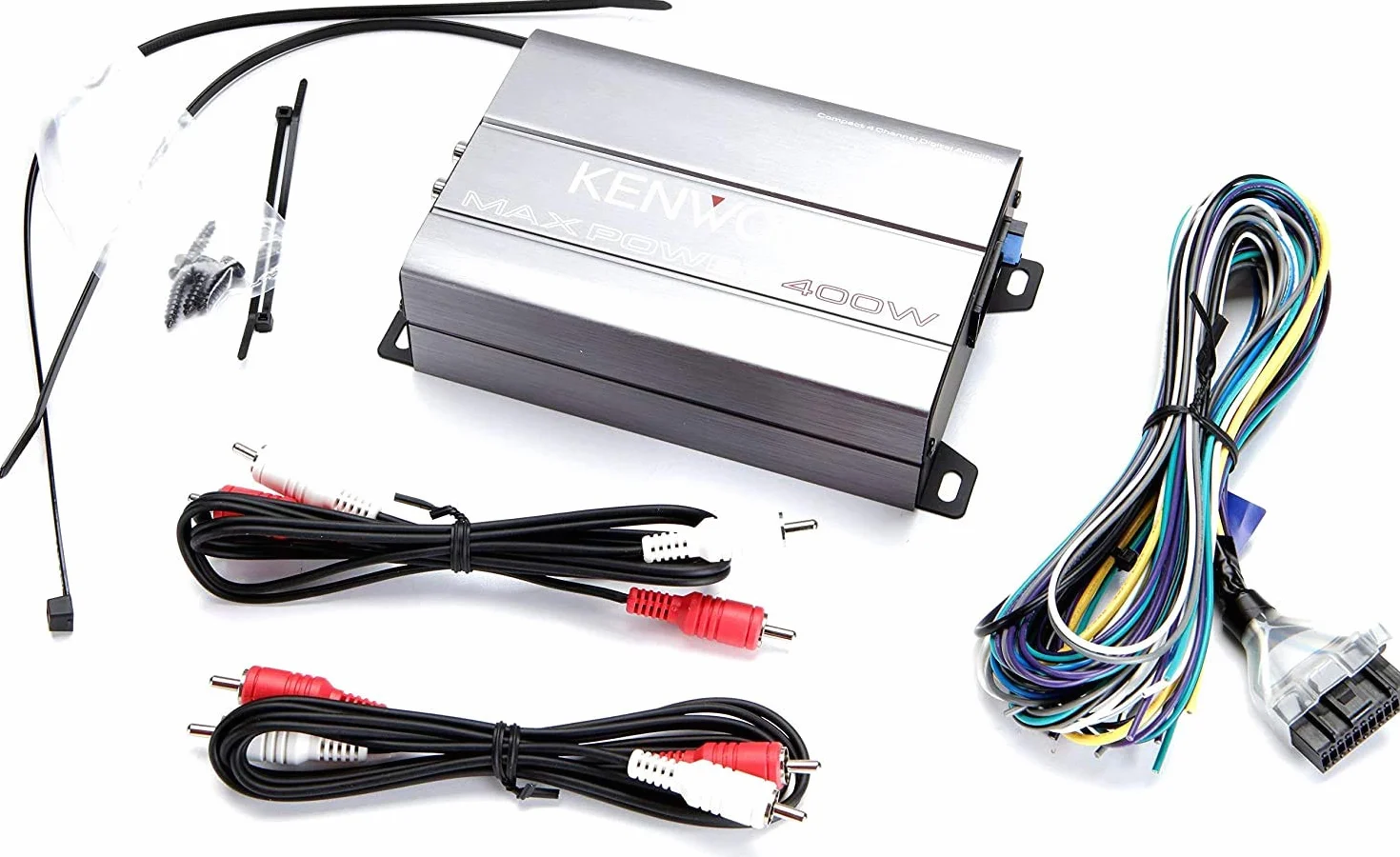 Kenwood KAC-M1814 4-kanałowy, kompaktowy, mostkowy wzmacniacz cyfrowy o mocy 400 W