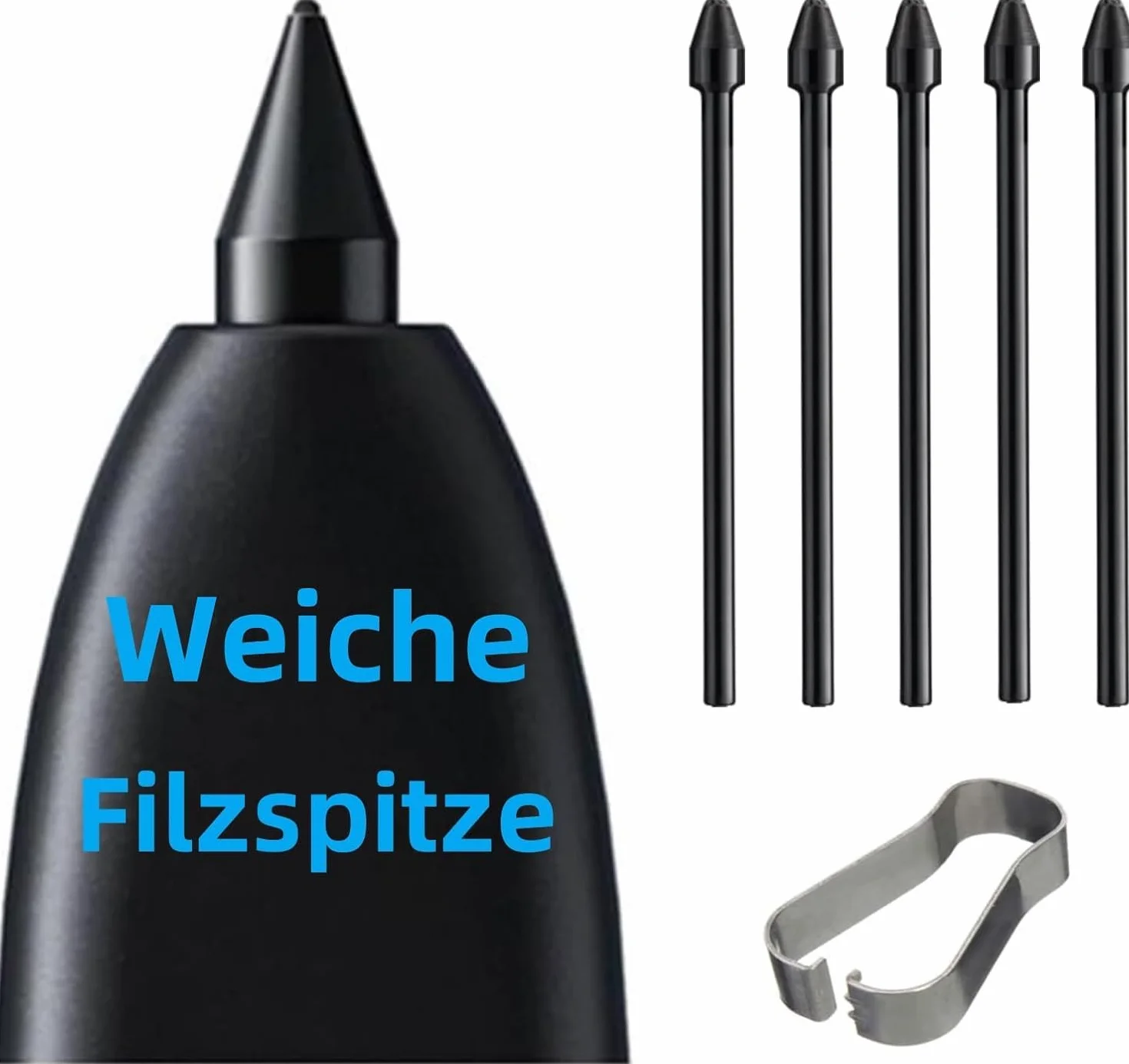 5 szt. wymienne końcówki do Samsung Galaxy Tab S10 Plus / S10+ Plus / S10 Ultra S Pen, wymienne końcówki do Samsung S Pen (5 szt. czarne)