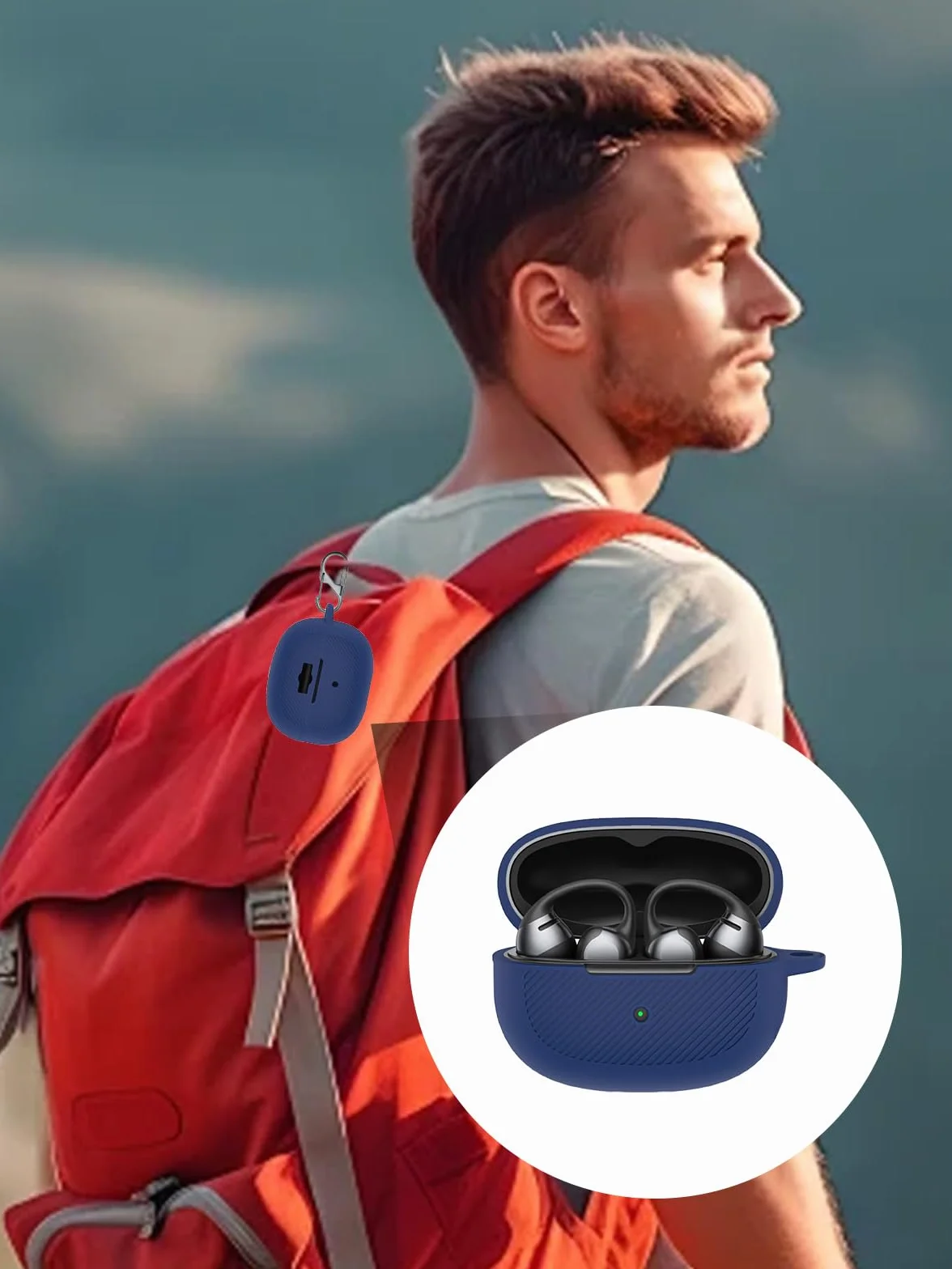 Silikonowe etui ochronne do słuchawek SHOKZ Open Dots One, toergy przyjazne dla środowiska etui na słuchawki douszne Bluetooth z precyzyjnym pozycjonowaniem otworów – odporne na uderzenia i