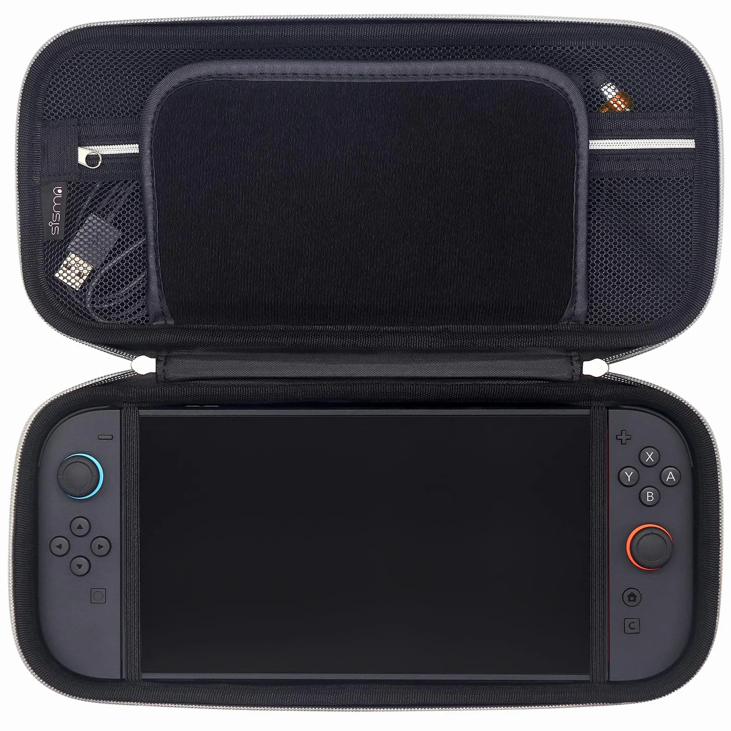 sisma Etui podróżne kompatybilne z Nintendo Switch 2 (2025) - Kompaktowe Wytrzymałe Przenośne Solidna Torba - Kieszeń na akcesoria i 12 miejsc na gry -Czarny