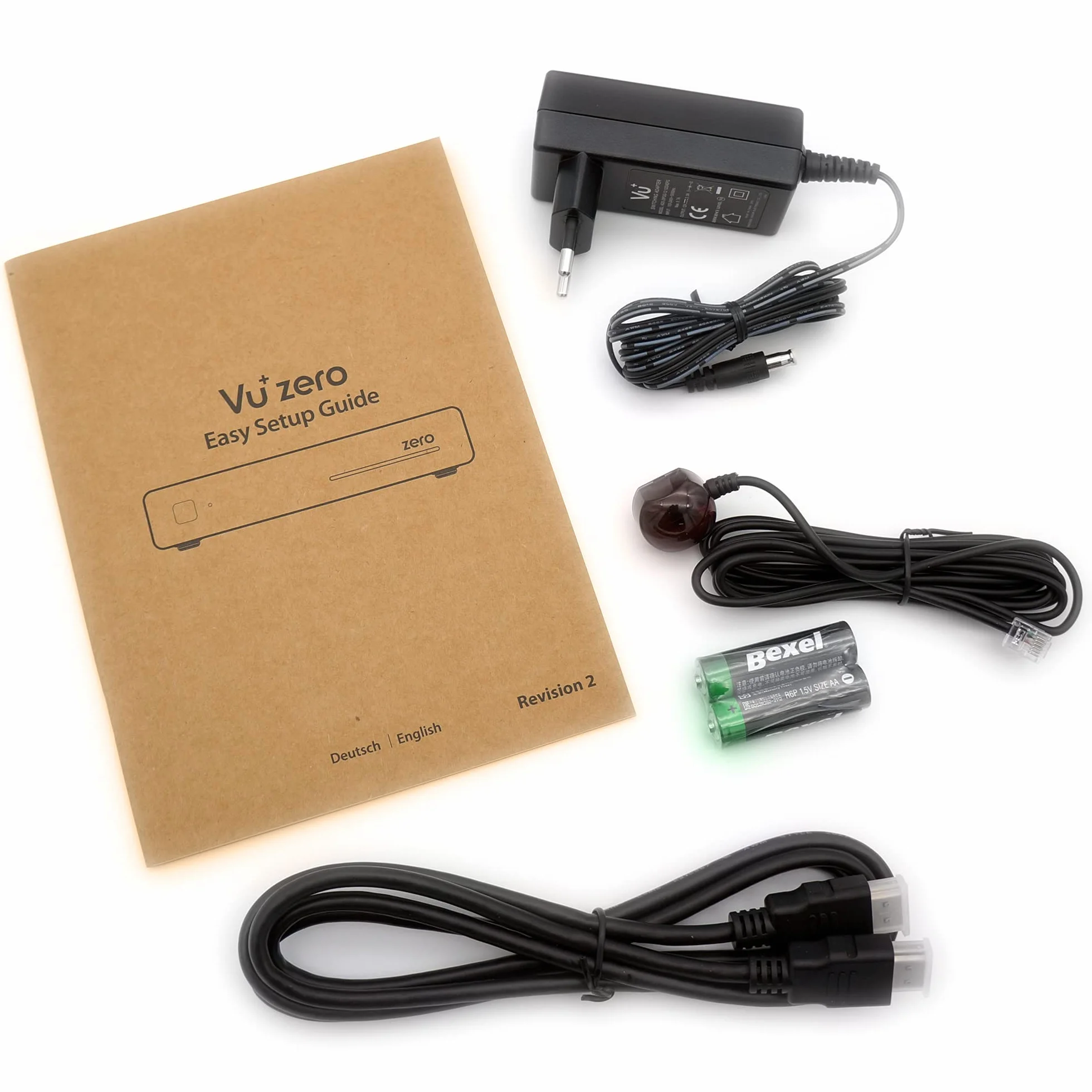 VU+ Zero HW wersja 2, 1 x tuner satelitarny DVB-S2 Full HD E2 Linux, odbiornik YouTube, odbiornik satelitarny z funkcją nagrywania, czytnik kart, USB + kabel HDMI EasyMouse, biały