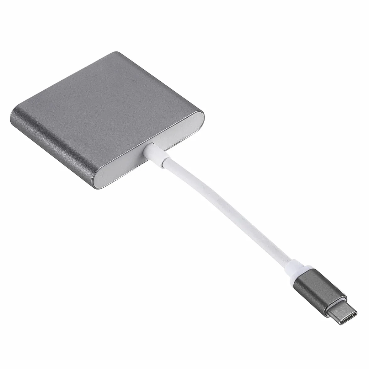 Alnicov USB Type C 3 W 1 Męski do HDMI VGA Typ C Żeński USB 3.1 Hub Adapter 4K dla Laptopu S8+ S9+ Projektor Monitor (Szary)