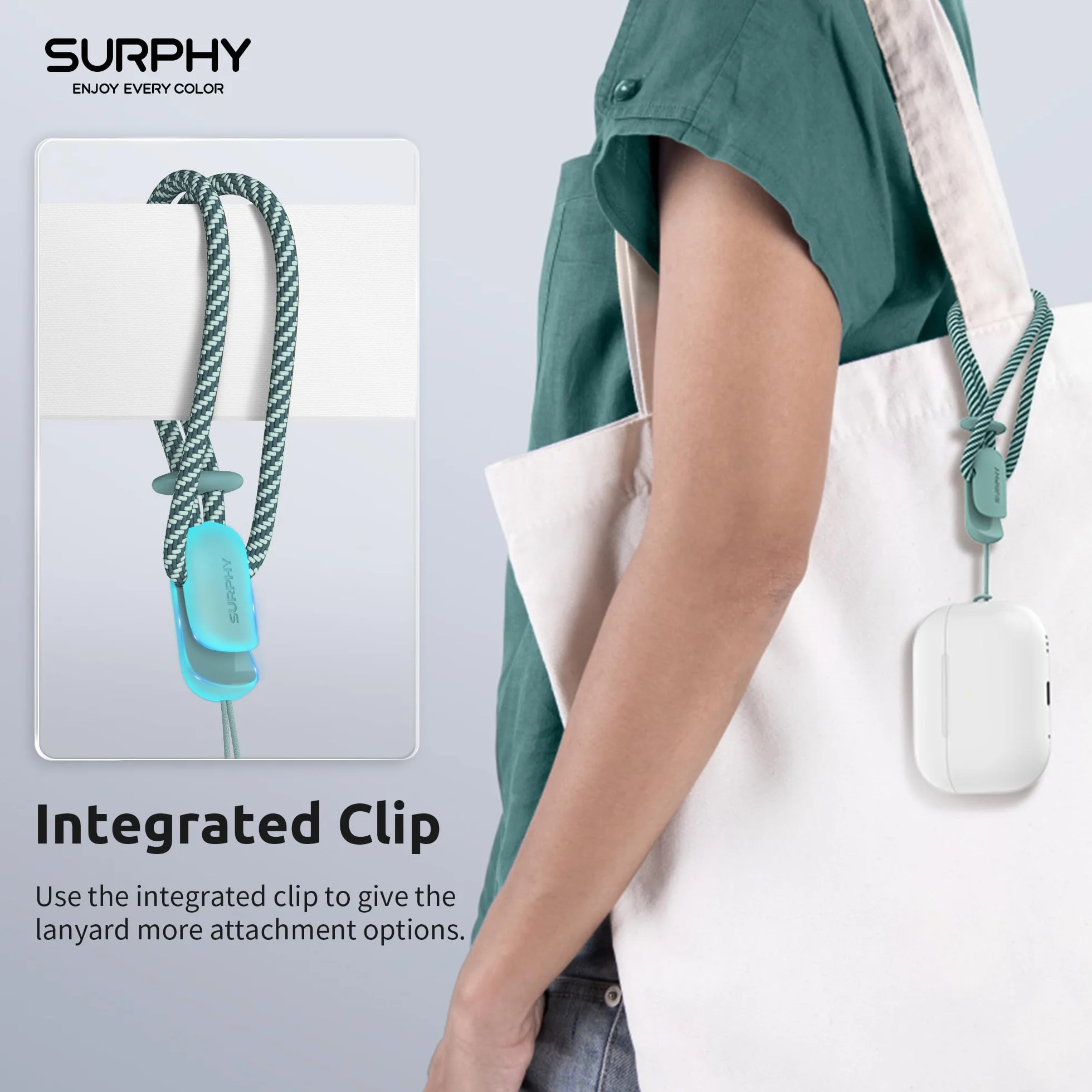SURPHY 2 szt. regulowany pasek na rękę do telefon komórkowy, uniwersalny łańcuszek na telefon komórkowy, smycz do telefonu komórkowego Airpods, kamary, kluczy, pamięć USB, portfel