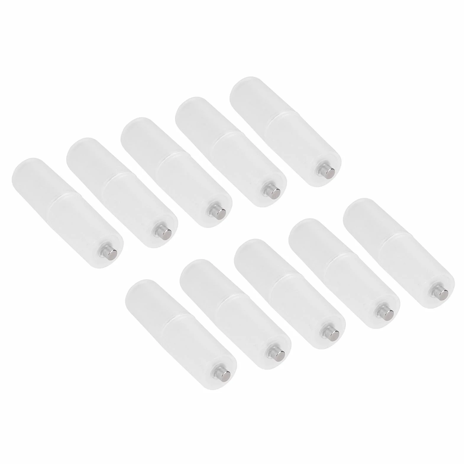 Dpofirs Adapter Baterii AAA na AA, 10 Sztuk Konwerterów Baterii AAA do AA z Etui na Uchwyt, Przenośny Przezroczysty Konwerter ABS (jasne)