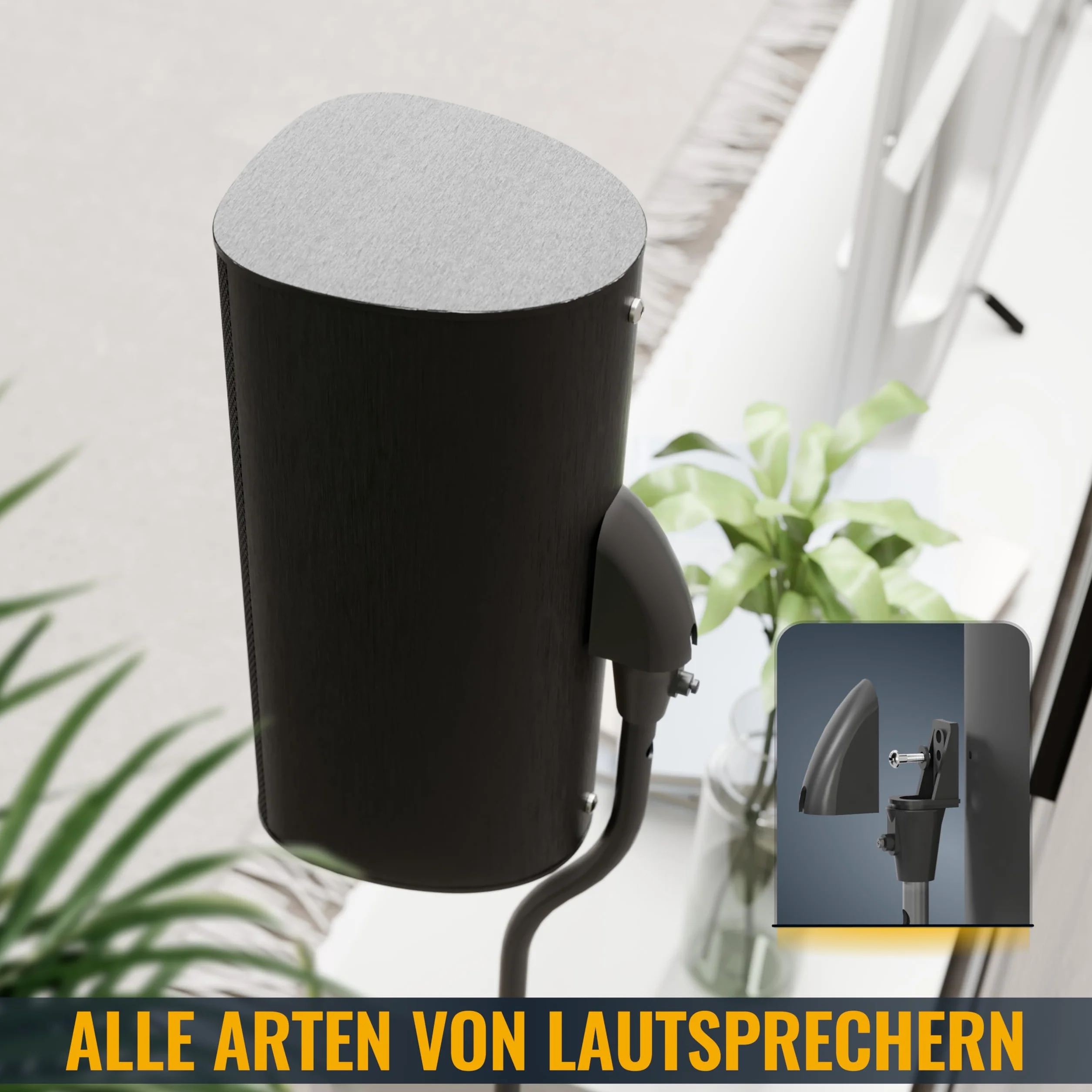 RICOO 2 x stojak na głośniki HiFi Audio, uniwersalny stojak na głośniki BH08-B z regulacją wysokości, stojak podłogowy, stojak, stojak, stojak, stojak, prowadnica kabla Czarne
