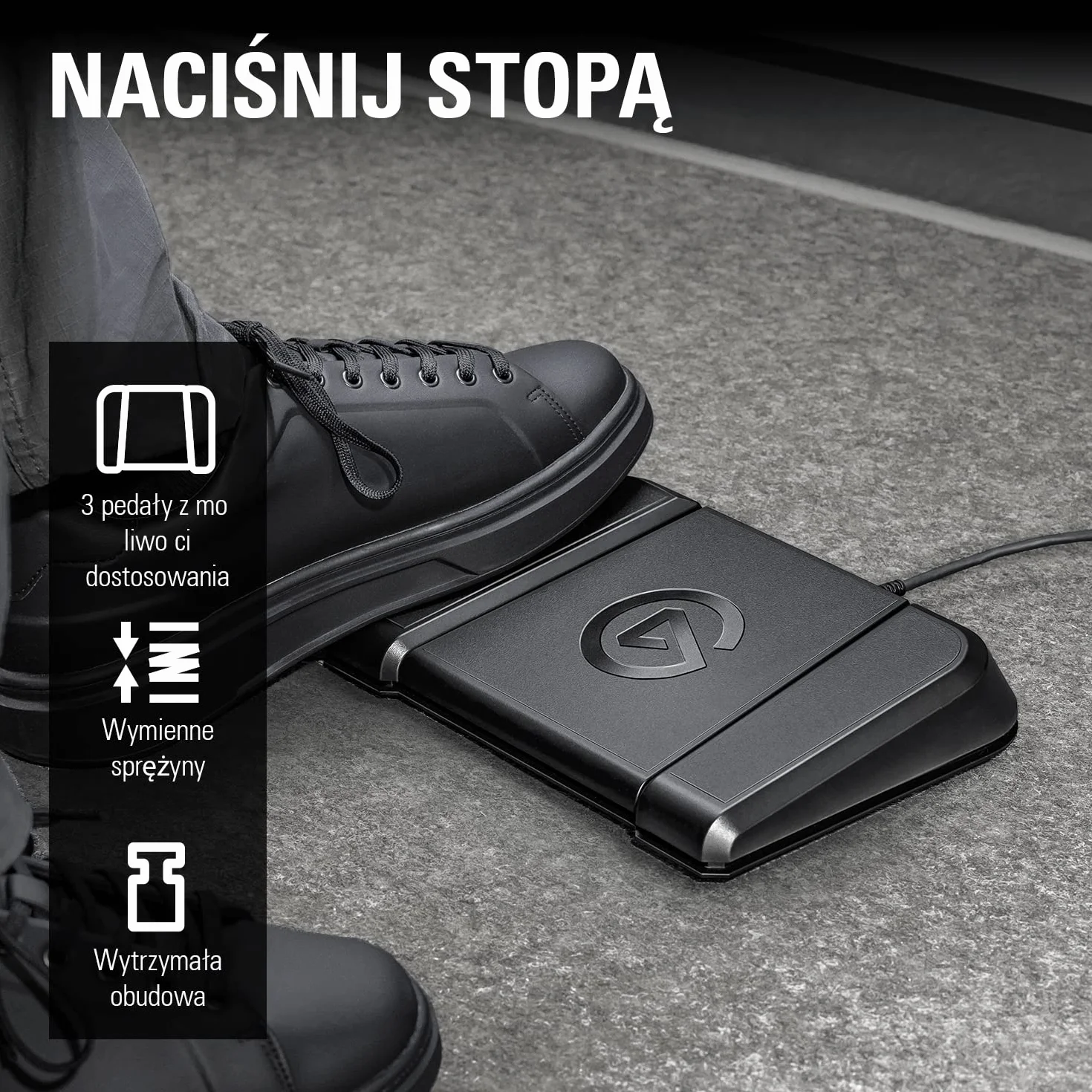 Elgato Stream Deck Pedal – kontroler nożny makro do studia, 3 przełączniki, OBS, Twitch, YouTube, Mac, PC