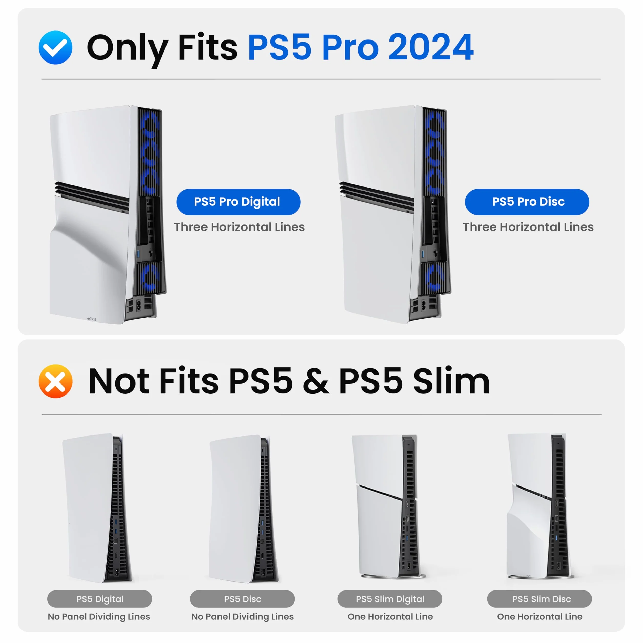 KIWIHOME Wentylator chłodzący do PS5 Pro 4 wentylatory 36 łopatek regulowana prędkość USB 3.0 LED