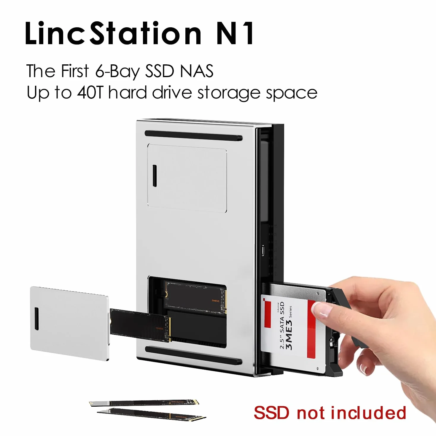 LincStation N1 6 Bay NAS Network Attached Storage Obsługa 6x8TB SSD z Unraid Licencją Systemową Przechowywanie w Chmurze Serwera Domowego Urządzenie Ciche/Przenośne