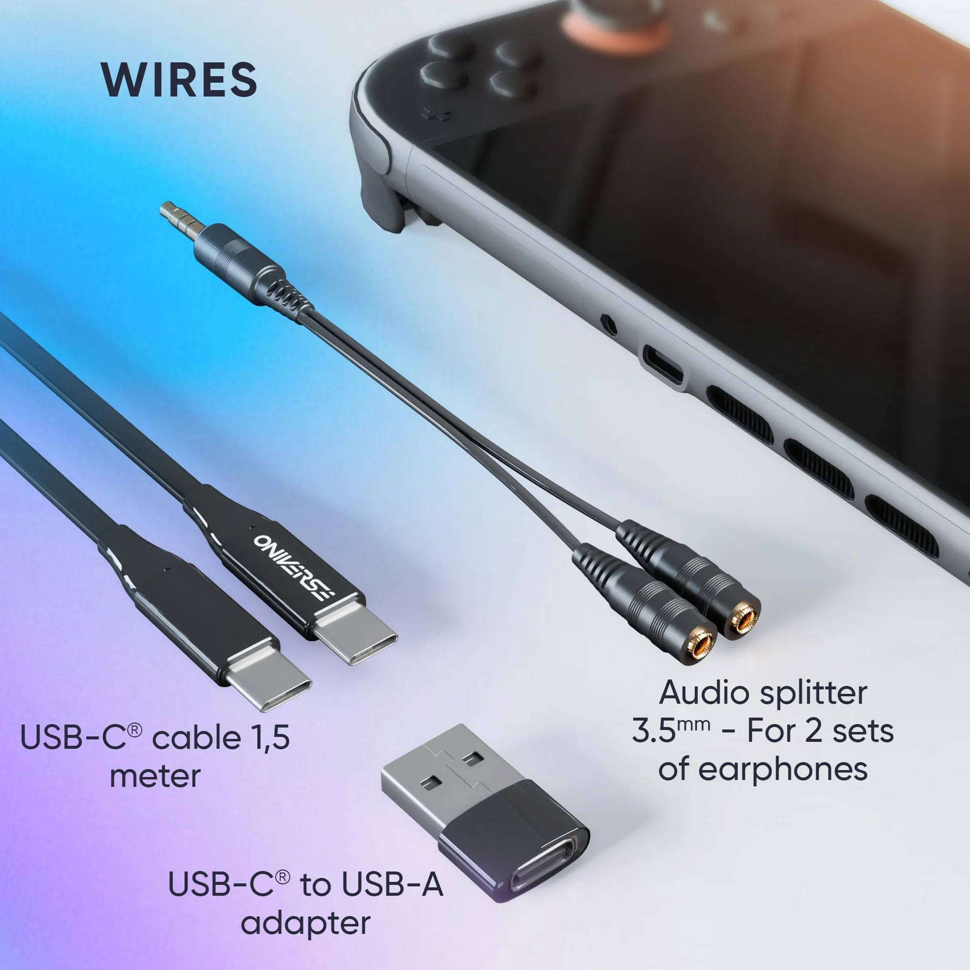 Oniverse Etui Switch 2 Zestaw startowy 8 w 1 – Pokrowiec transportowy, Ochrona ekranu kompatybilna z Nintendo Switch 2, Kabel USB-C i adapter, Rozdzielacz audio, Zestaw czyszczący