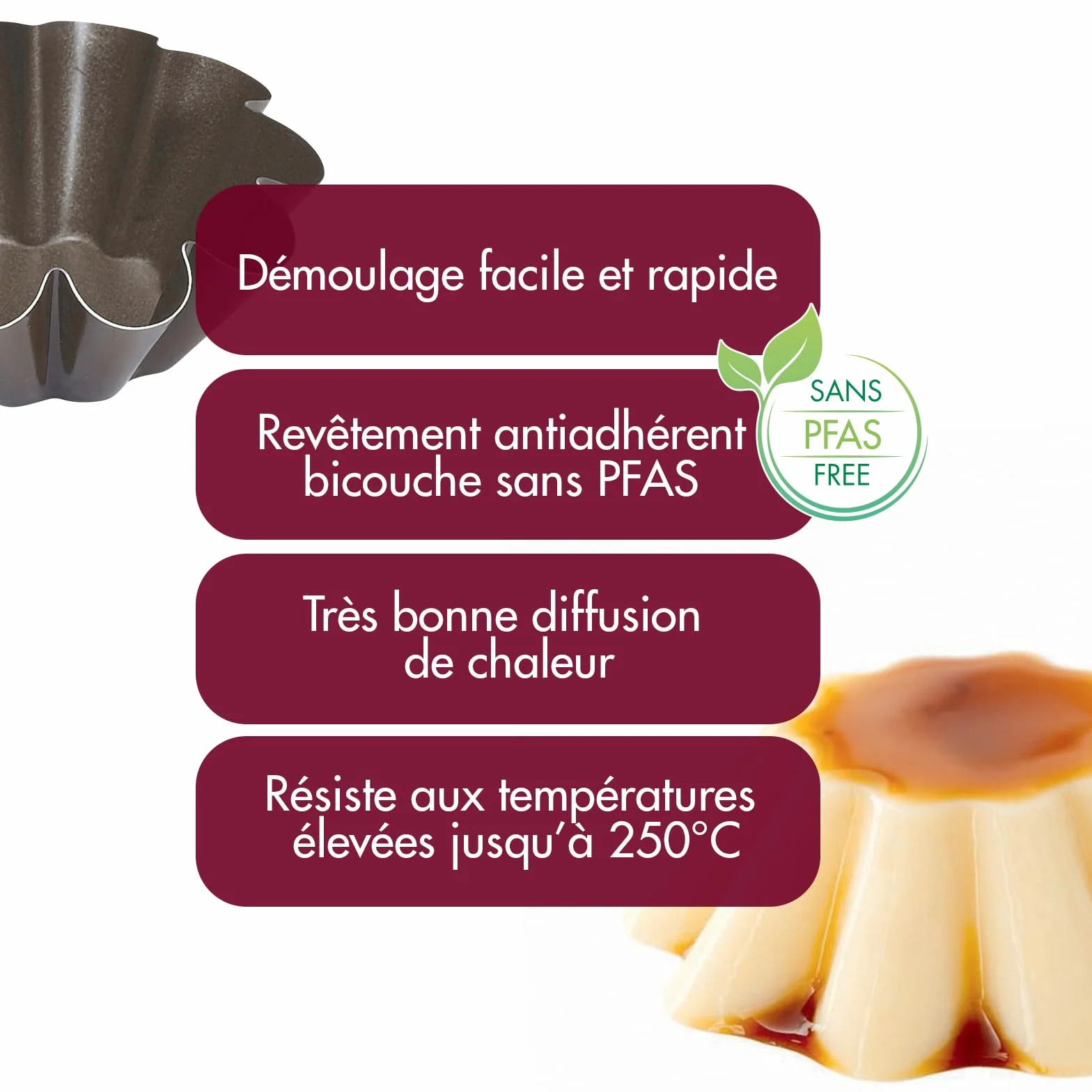 Forma Brioche Gobel 70 mm powłoka nieprzywierająca 12 sztuk brązowa