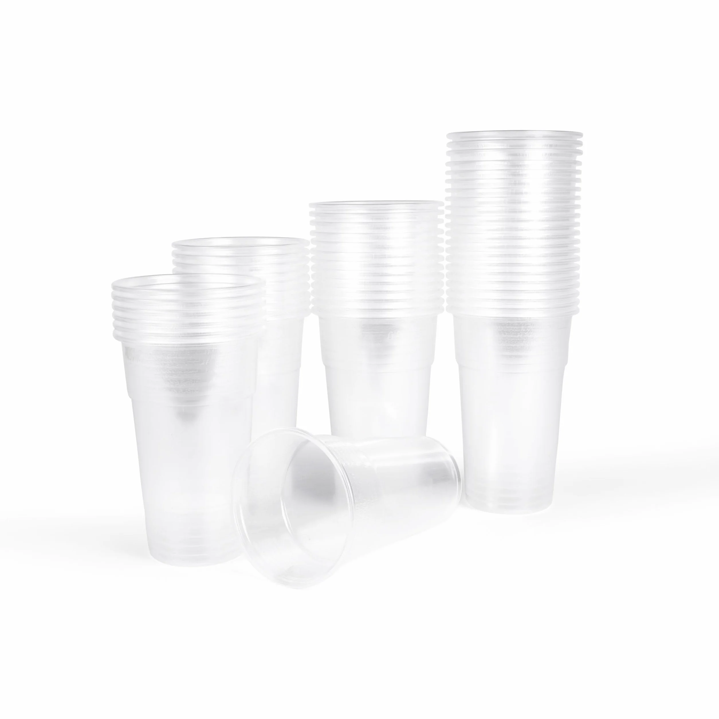 Inoverse 50 sztuk plastikowych kubków do picia 0,5 l przezroczyste