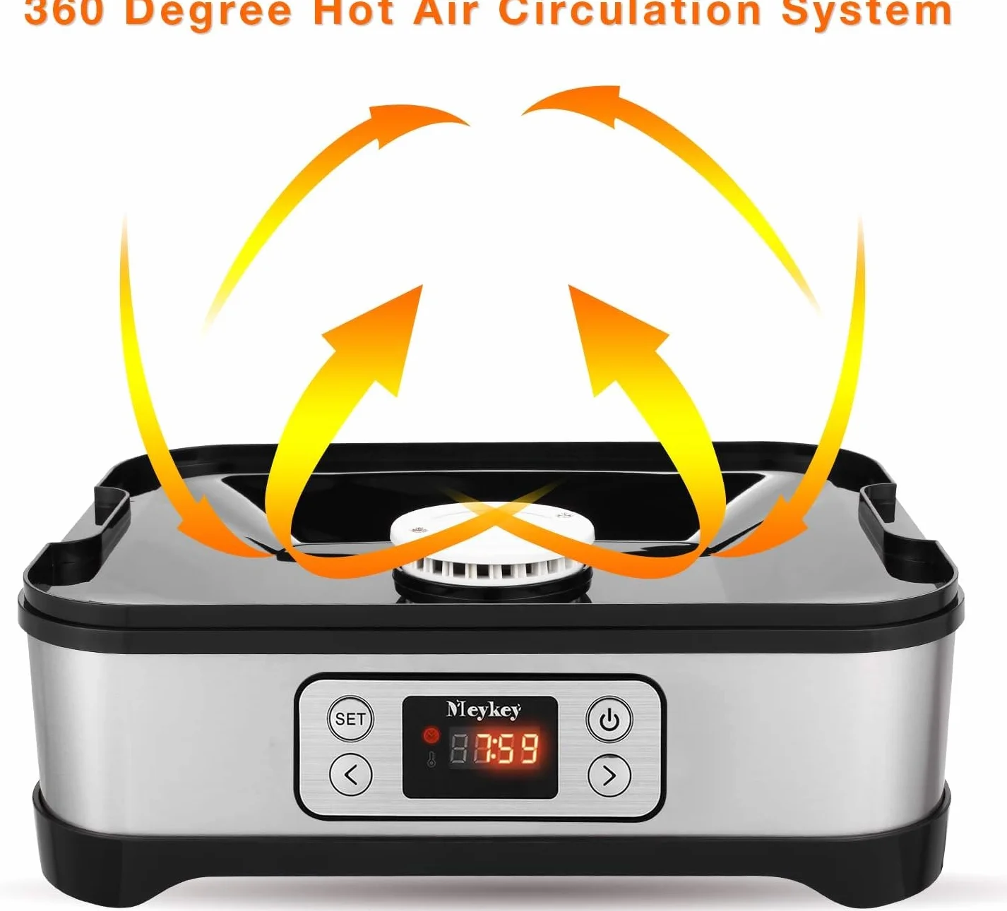 Suszarka do włosów, 400 W, z regulatorem temperatury, bez BPA, do żywności, mięsa, owoców i warzyw, 8 poziomów