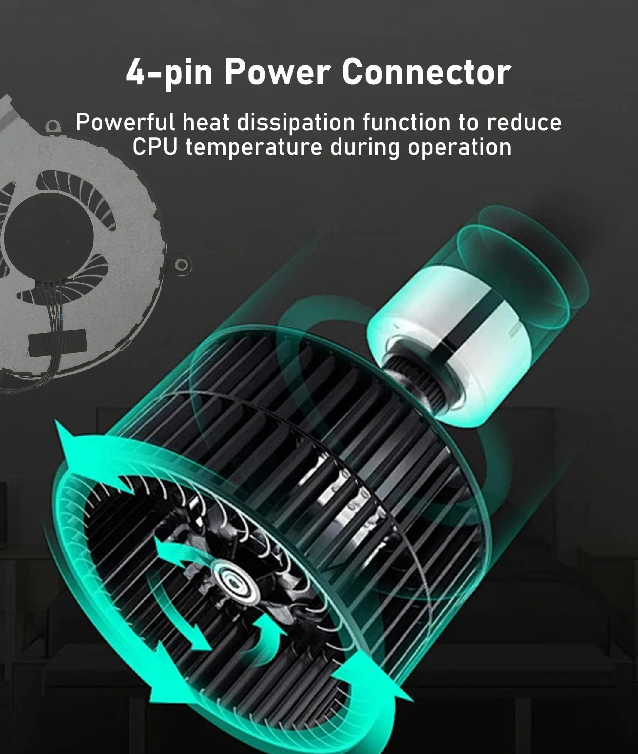 Wentylator Chłodzący Procesor do do OMEN 15 Dc, 4-pinowy Cichy Zamiennik do Laptopa CPU Wentylator Chłodzący GPU do OMEN 15 Dc L30204 001 L29354 001, Zmniejsz