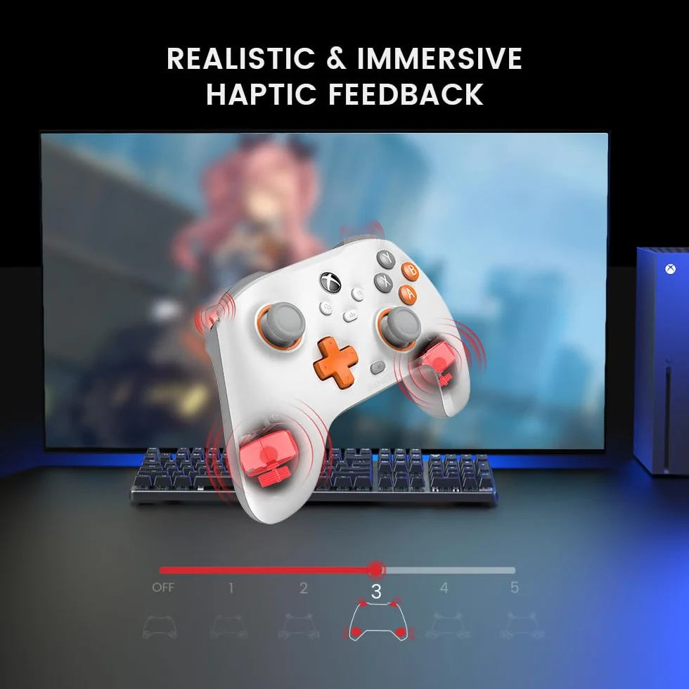 GameSir T7 Przewodowy kontroler Xbox z drążkami Hall Effect, Plug & Play Gamepad do Xbox Series X|S, Xbox One, Windows, Steam (biały)