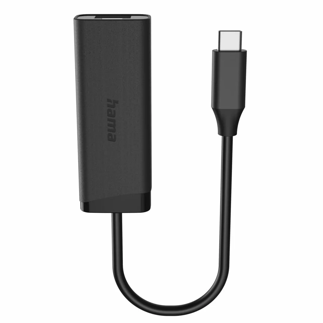 Hama Adapter USB-C do RJ45/LAN 2.5 Gbps, Przejściówka Ethernet, Szybka i Stabilna Transmisja, Elastyczny i Trwały, Ekologiczny
