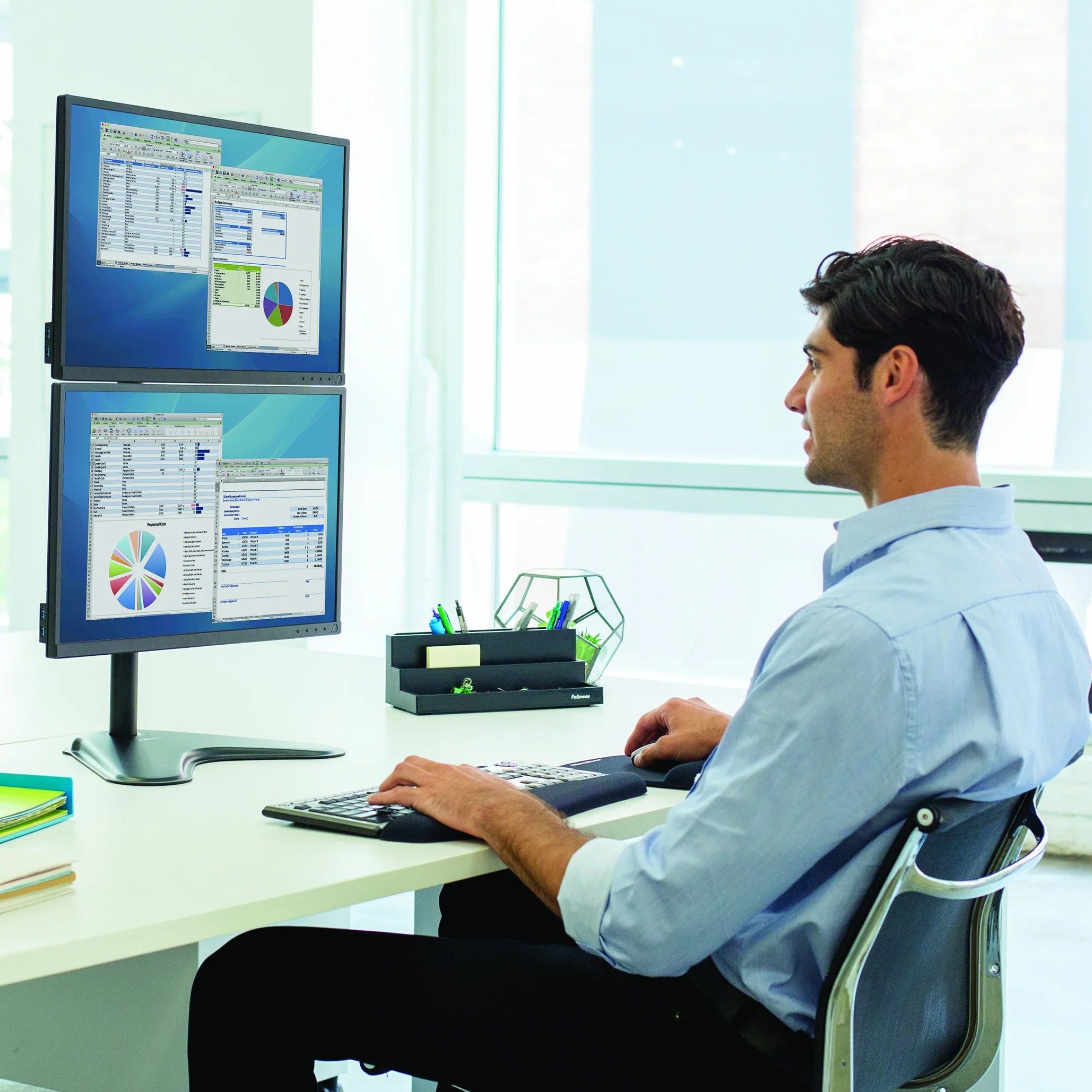 Fellowes 8044001 Uchwyt na Monitor, Czarny, 90,5 cm