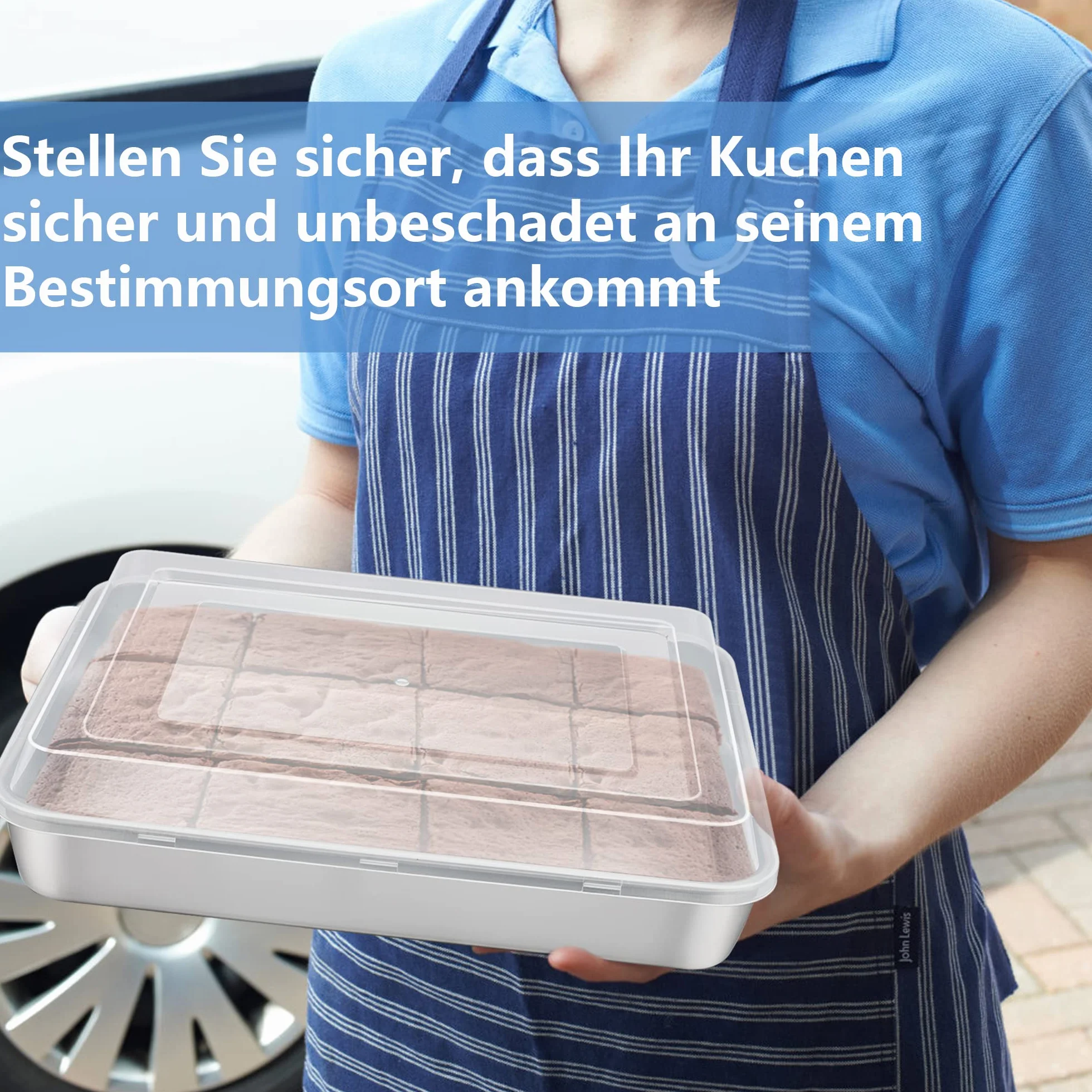 Joyfair Stainless Steel Baking Pan z pokrywą 26.5x20x5cm Prostokątny
