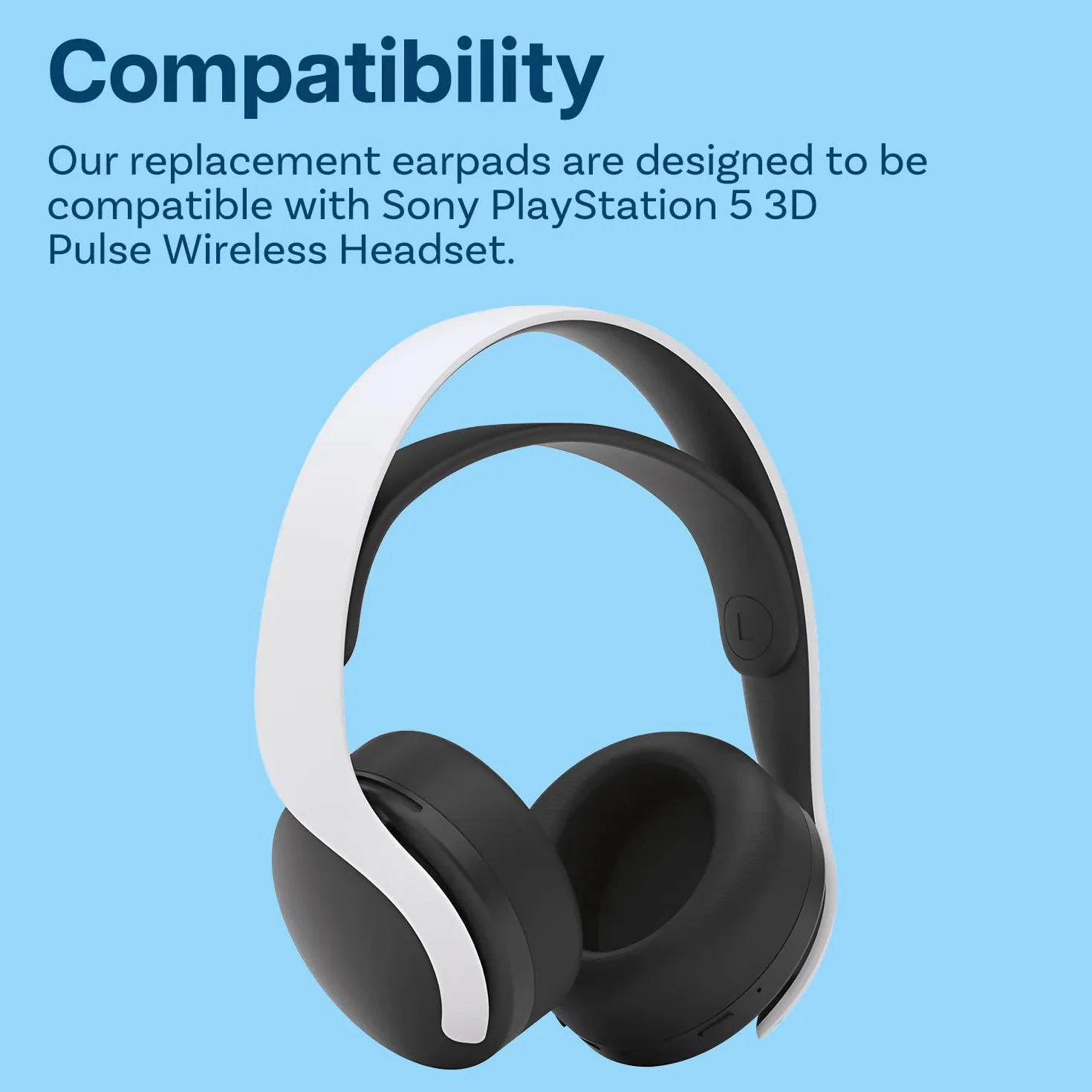 Zapasowe Nausznik do Sony PlayStation 5 3D Pulse Wireless PS5 Słuchawek od MMOBIEL – Protein PU Wymienna Poduszka Uszu - Pady Nauszne – Czarny