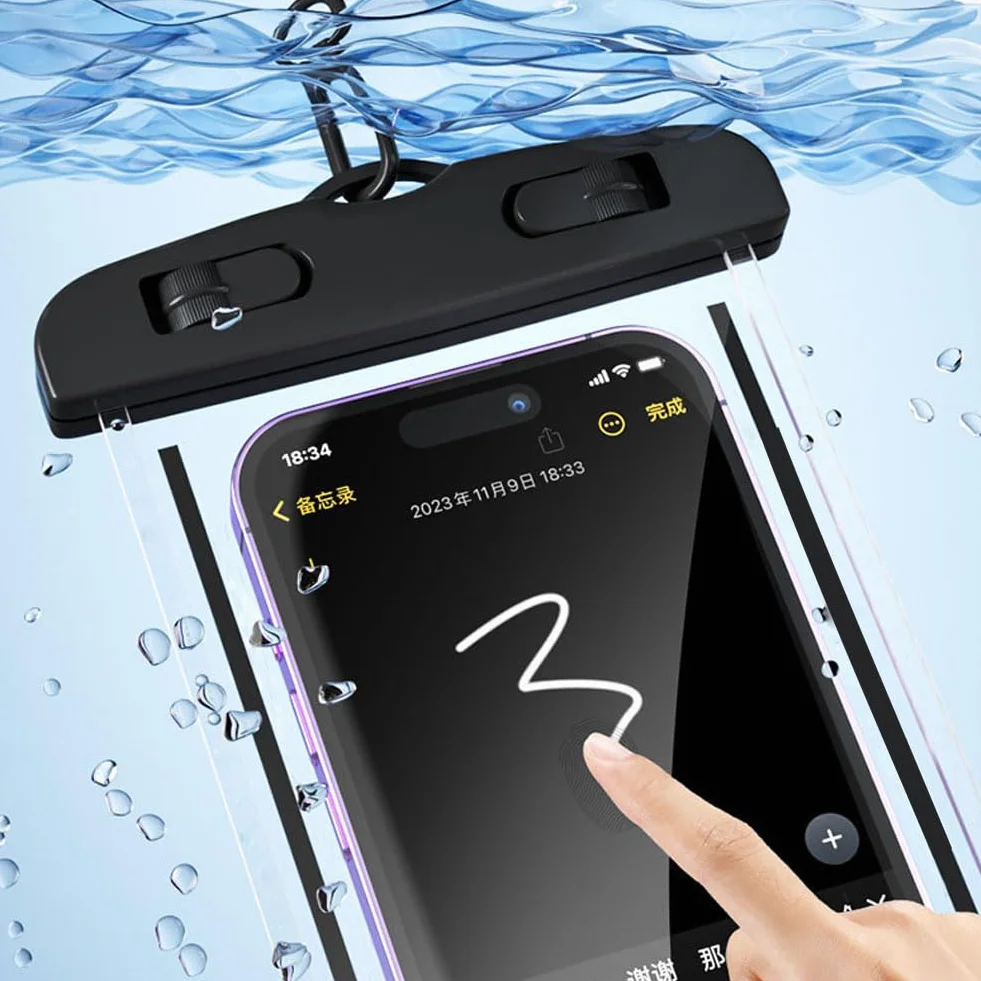 Wodoszczelne etui na telefon komórkowy, [2 sztuki], 7,5", wodoszczelne etui, TPU, do iPhone 16, 15 Plus, 14, 13, 12, 11 Pro, Max, Samsung S24, S23, S22 Ultra