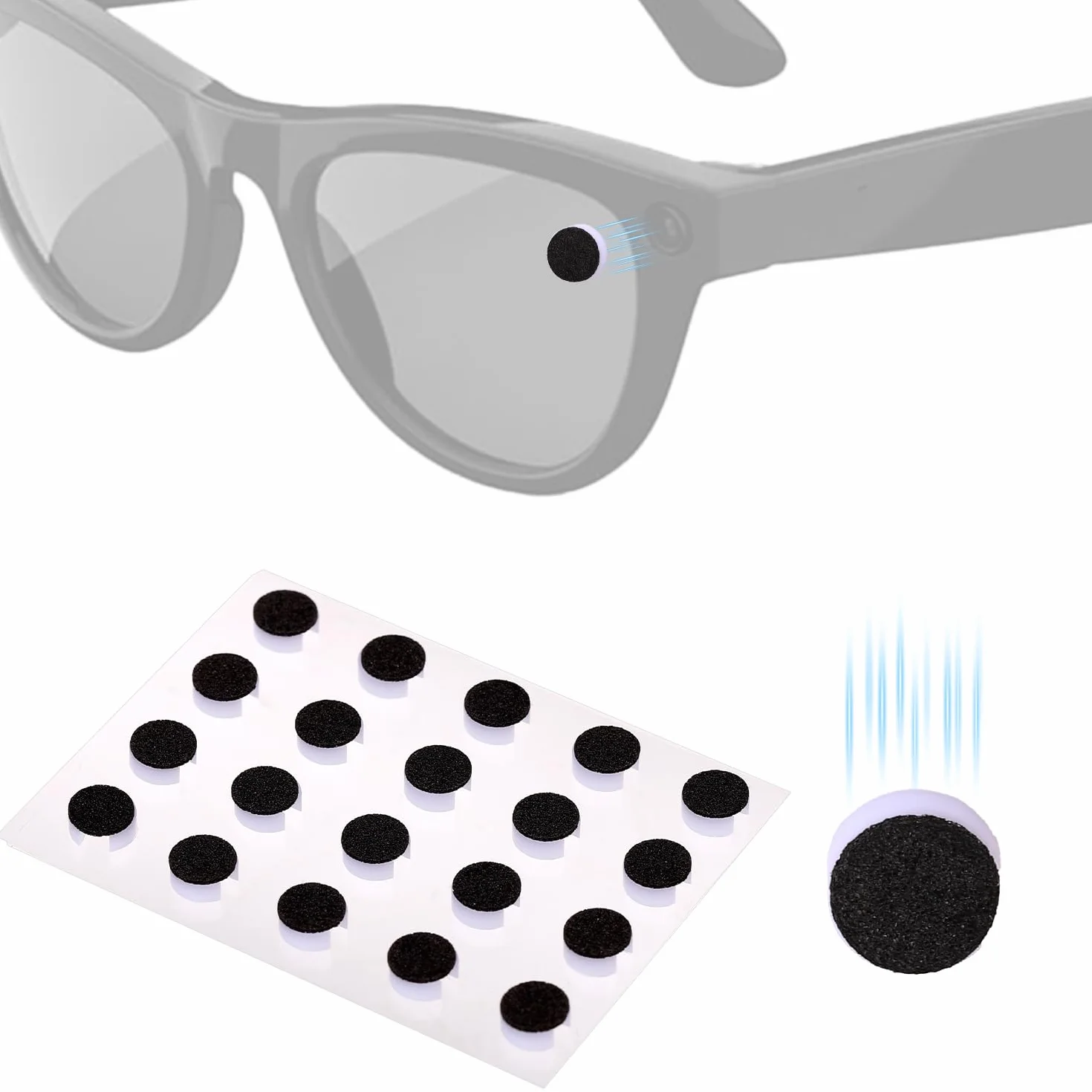 20szt Inteligentne Okulary LED Blokadą Światła, Niska Przyczepność Wielokrotnego Użytku Naklejki Blokujące Światło Inteligentnych Okularów Akcesoria do Meta Gen 2/Skyler/Headliner/Meta HSTN