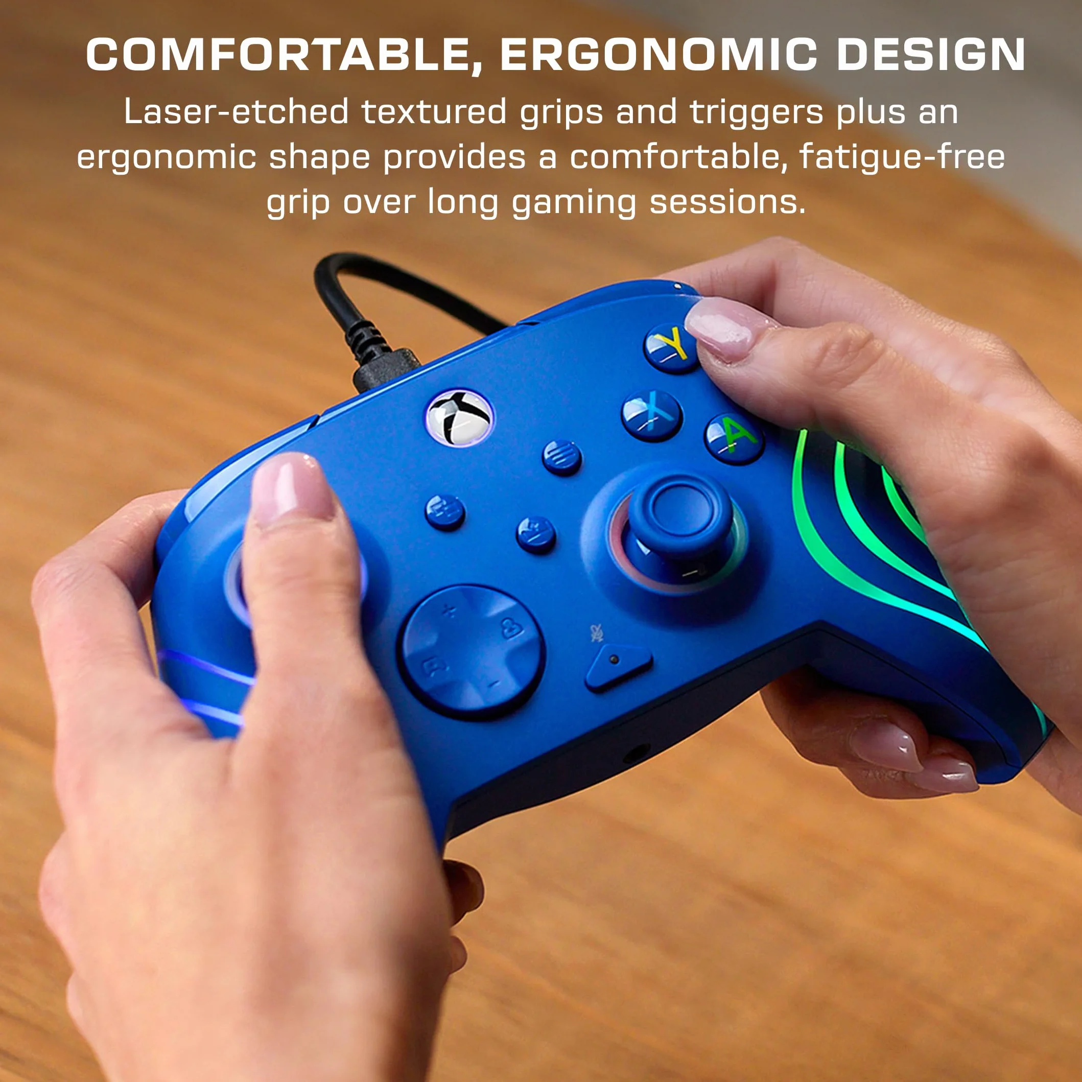 Turtle Beach Afterglow Wave Kontroler do gier RGB Niebieski Licencjonowany Xbox Series X S Xbox One Windows