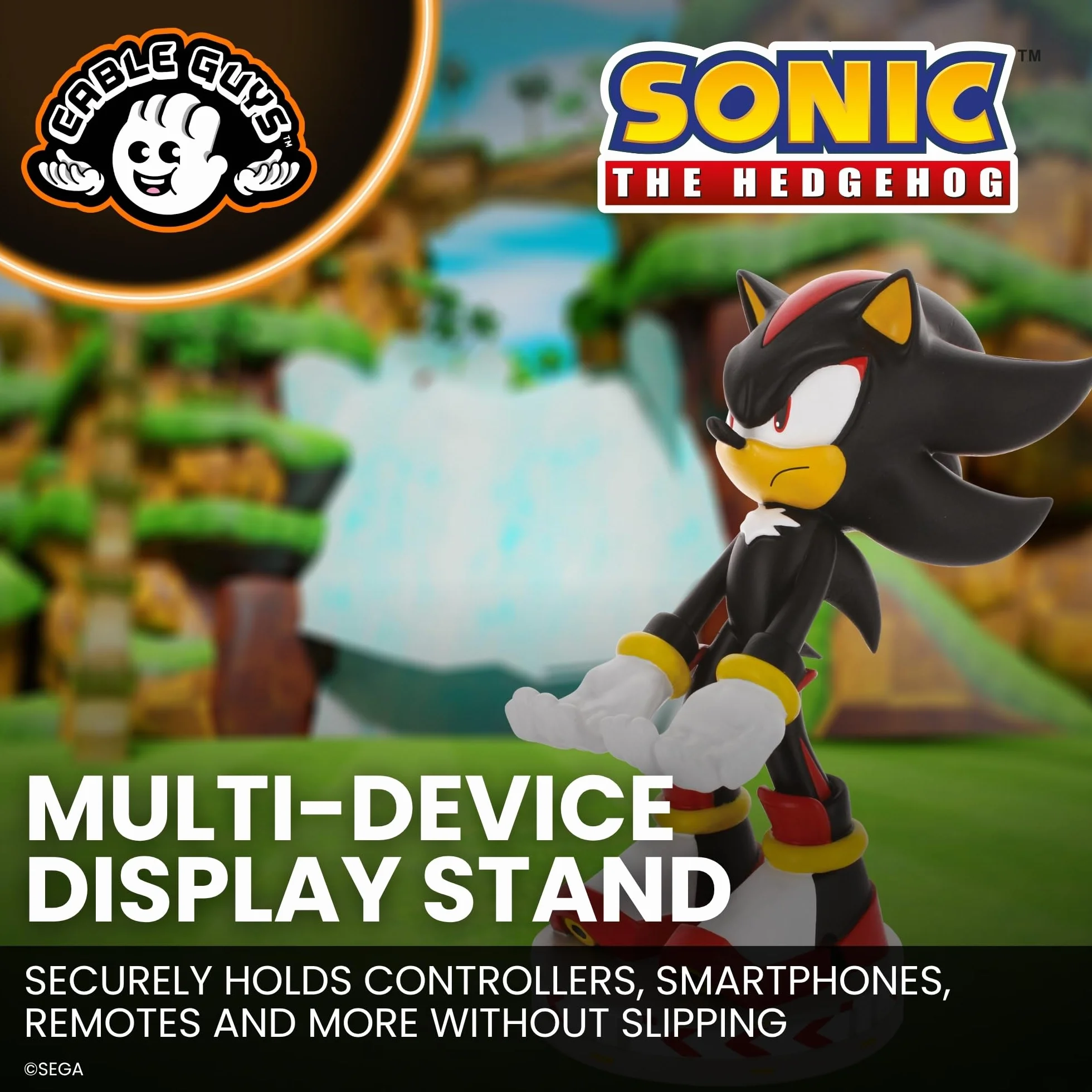 Cable Guys - SEGA: Shadow Gaming Accessories Holder & Phone Holder for Most Controller (Xbox, Play Station, Nintendo Switch) & Phone