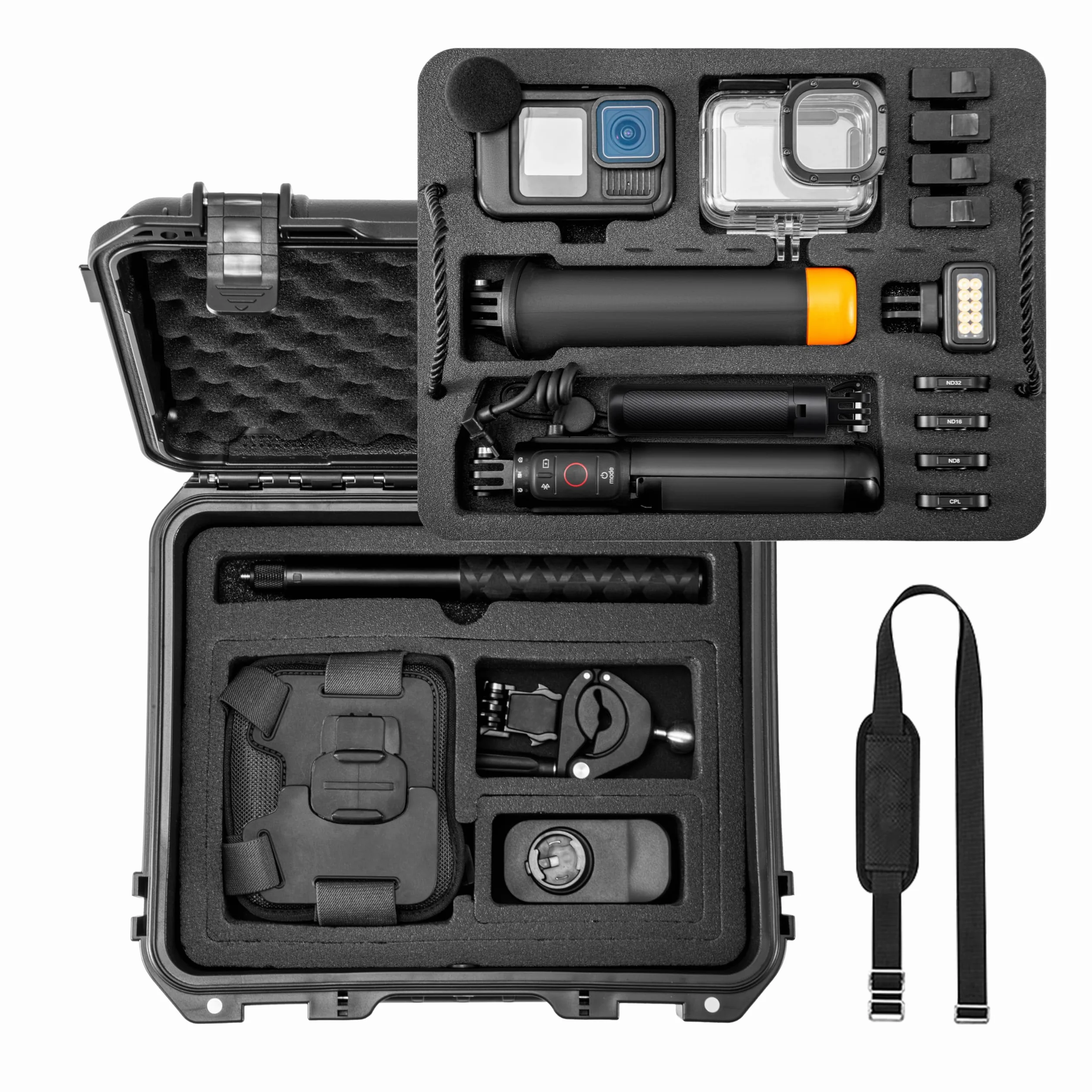 STARTRC VCR Futerał do Gopro Hero 13/12/11/10/9/8 Media Mod/Creator Edition akcesoria dwuwarstwowe wodoodporne podróżne etui do przechowywania bezwonne ulepszenie