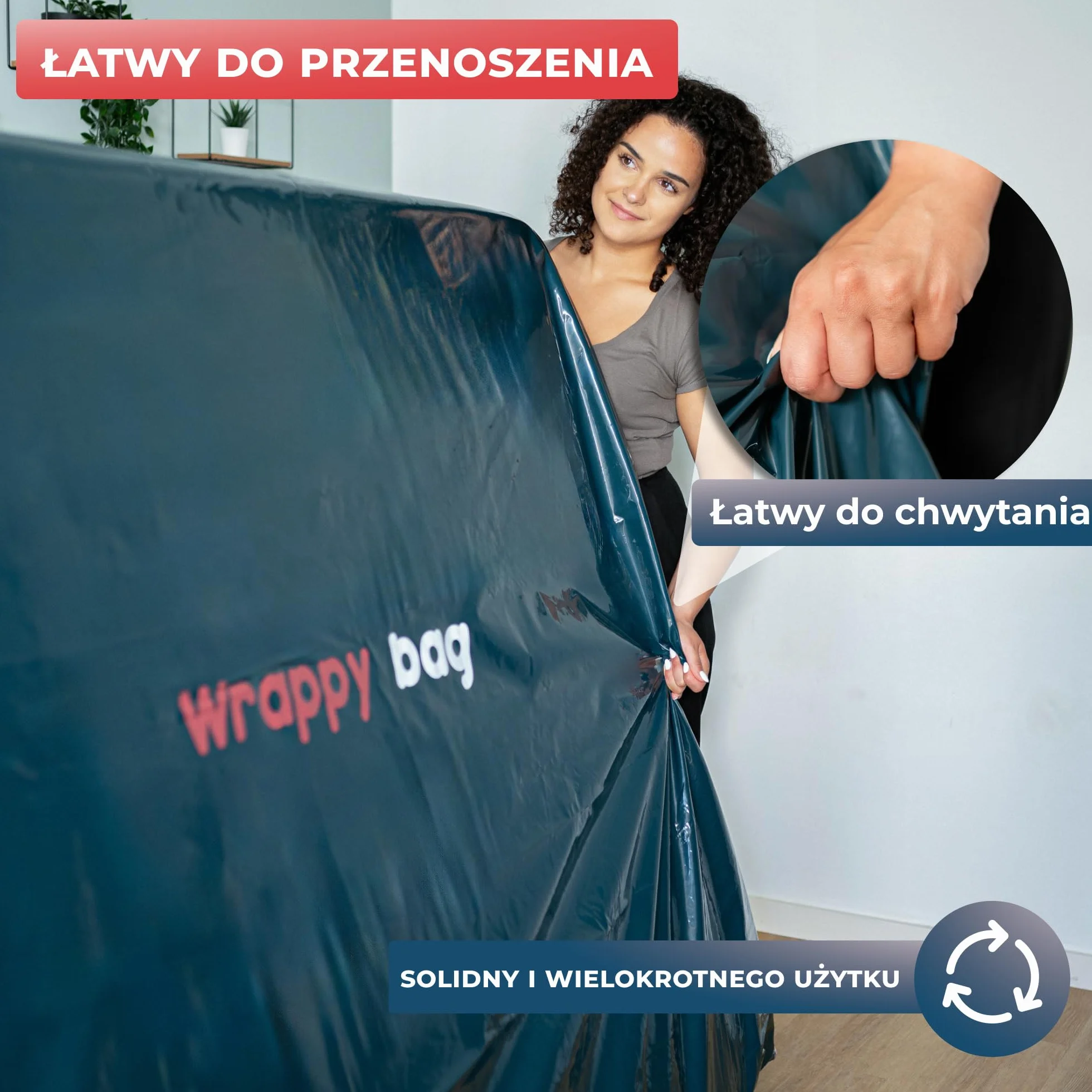 WRAPPYBAG Nieprzezroczysty Pokrowiec Ochronny na Materac 200 x 200 cm