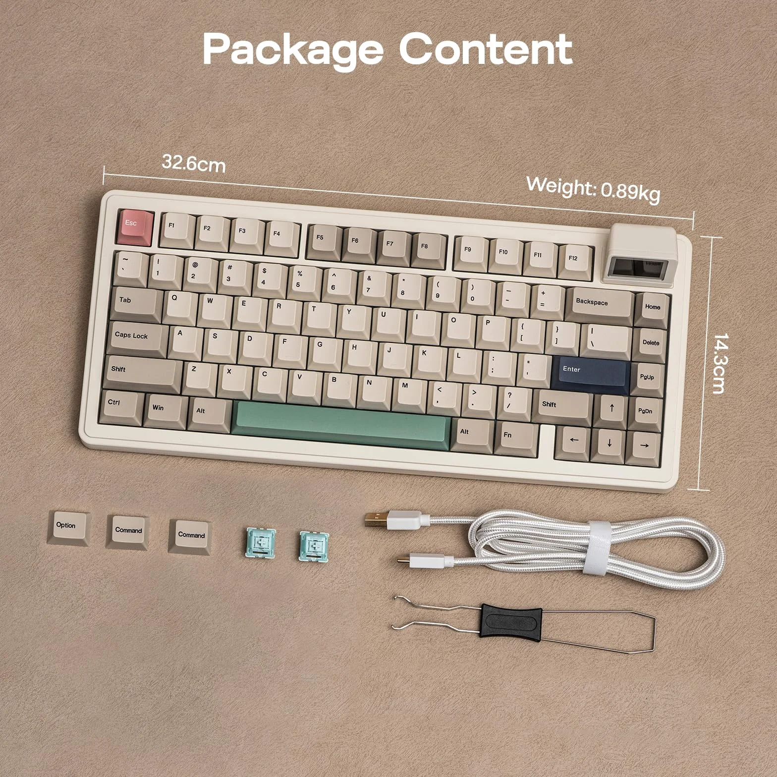 EPOMAKER RT82 Bezprzewodowa klawiatura mechaniczna z ekranem, QMK/VIA, 2.4GHz/USB-C/BT5.0, RGB, PBT, zestaw gazowy