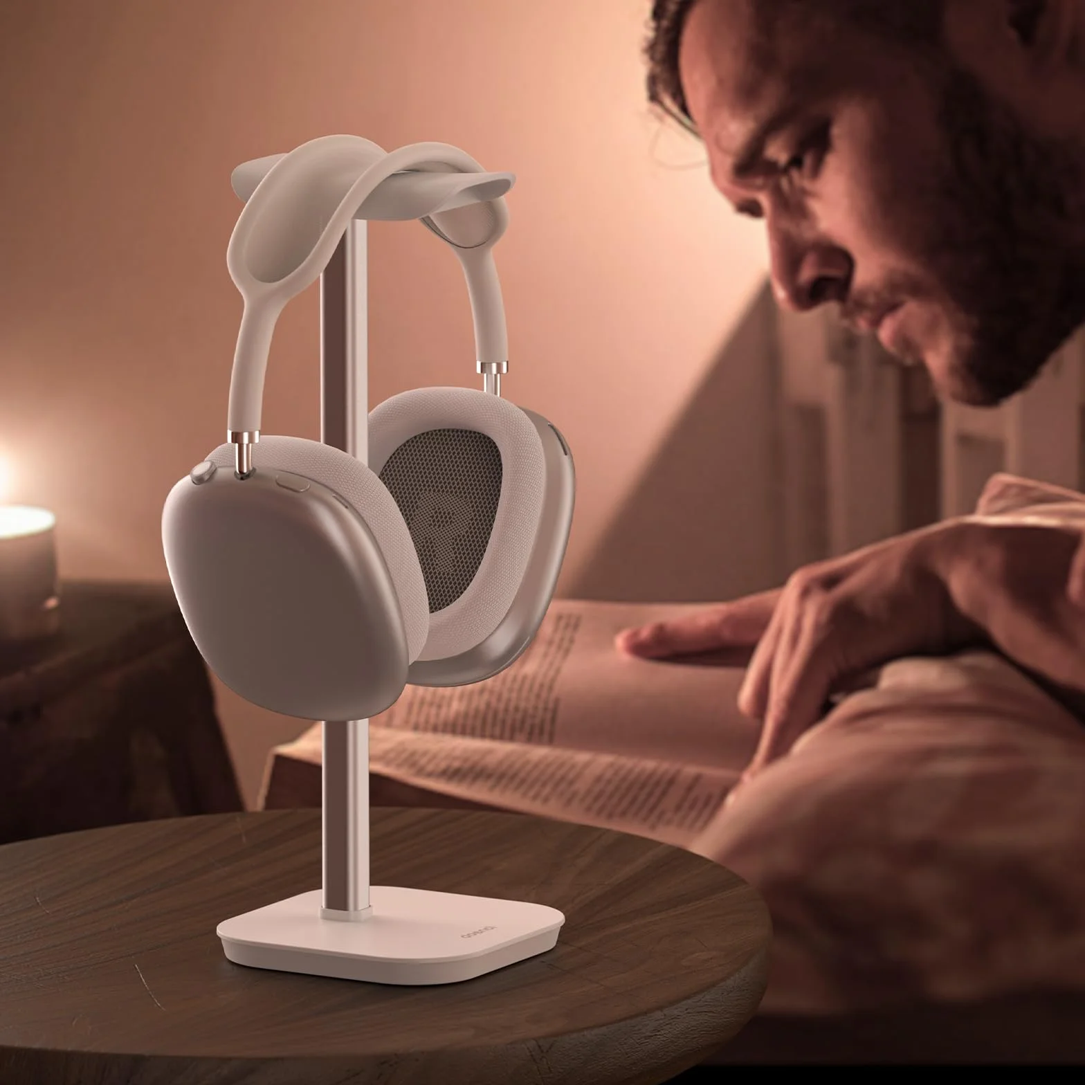 Uchwyt na słuchawki, stojak na słuchawki do wszystkich słuchawek Bluetooth z górnym uchem, uniwersalny uchwyt na słuchawki z ważoną podstawą + aluminiowa rurka, uchwyt na słuchawki gamingowe