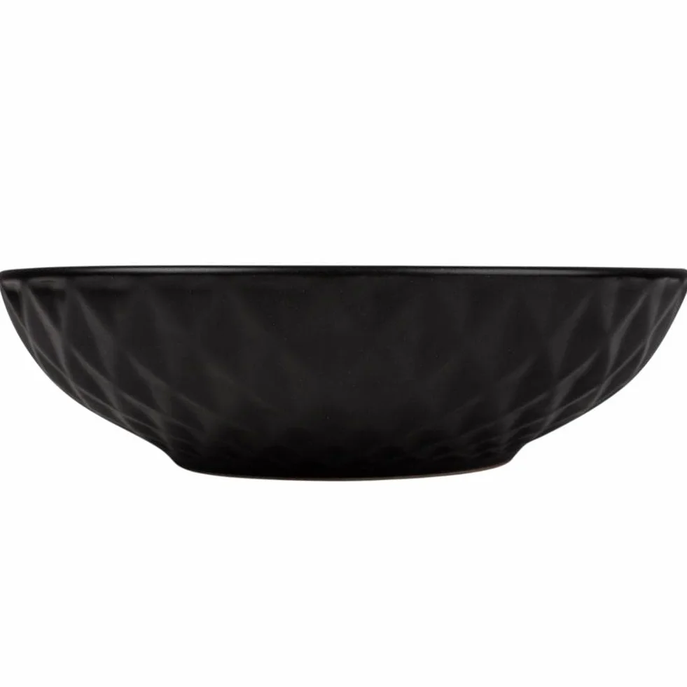 NAVA SOHO Classic ceramiczny talerz do zupy, talerz głęboki, czarny do serwowania obiadu, zupy, 20 cm, 1 l