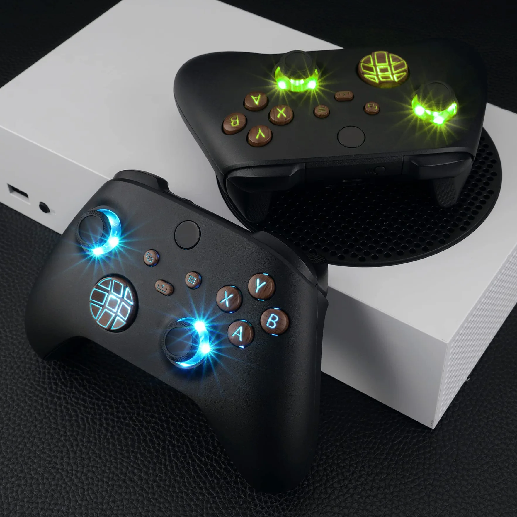eXtremeRate Wielokolorowe przyciski LED do kontrolera Xbox Series X/S - 7 kolorów 9 trybów Zestaw