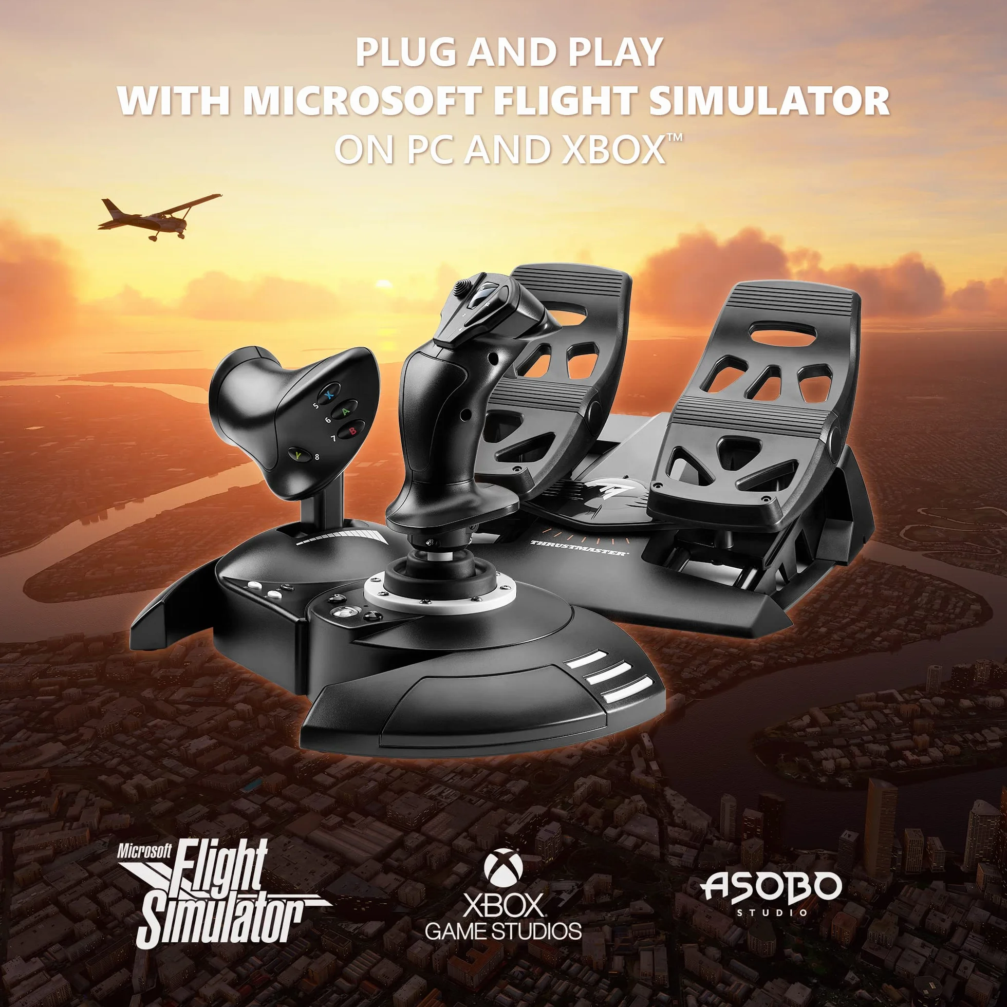 Thrustmaster T.Flight Full Kit X Joystick Throttle Rudder Pedals for Xbox Series X S Xbox One PC