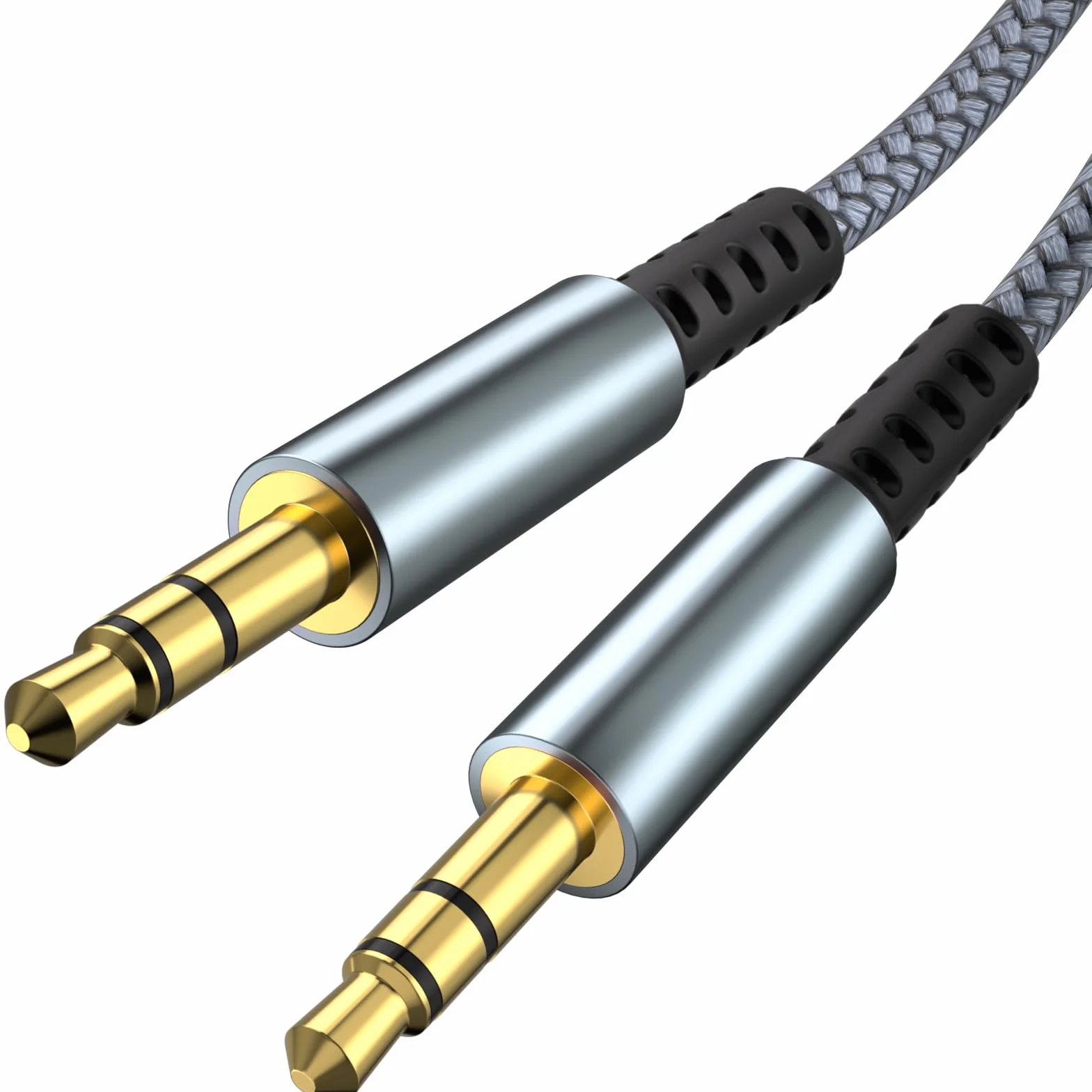 Kabel Aux, kabel audio 3,5 mm jack na jack stereo jack 3,5 [1,2 m] nylonowy pleciony do radia samochodowego, słuchawek, komputera, telefonu komórkowego, systemu stereo, tabletu, głośnika, odtwarzacza