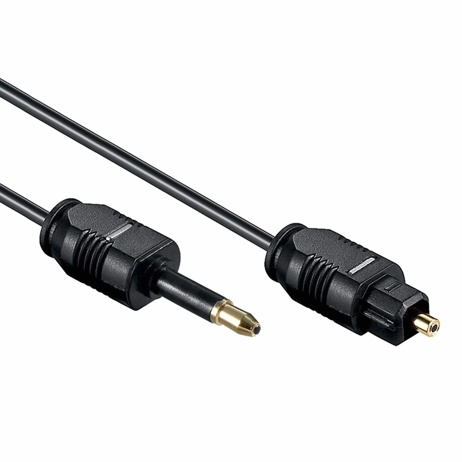 PerfectHD Toslink kabel | 2,2 mm | optyczny cyfrowy kabel audio | wtyczka Toslink / wtyczka Mini Toslink (jack 3,5 mm) | SPDIF | światłowodowy | średnica 2,2 mm | czarny | długość 2 m