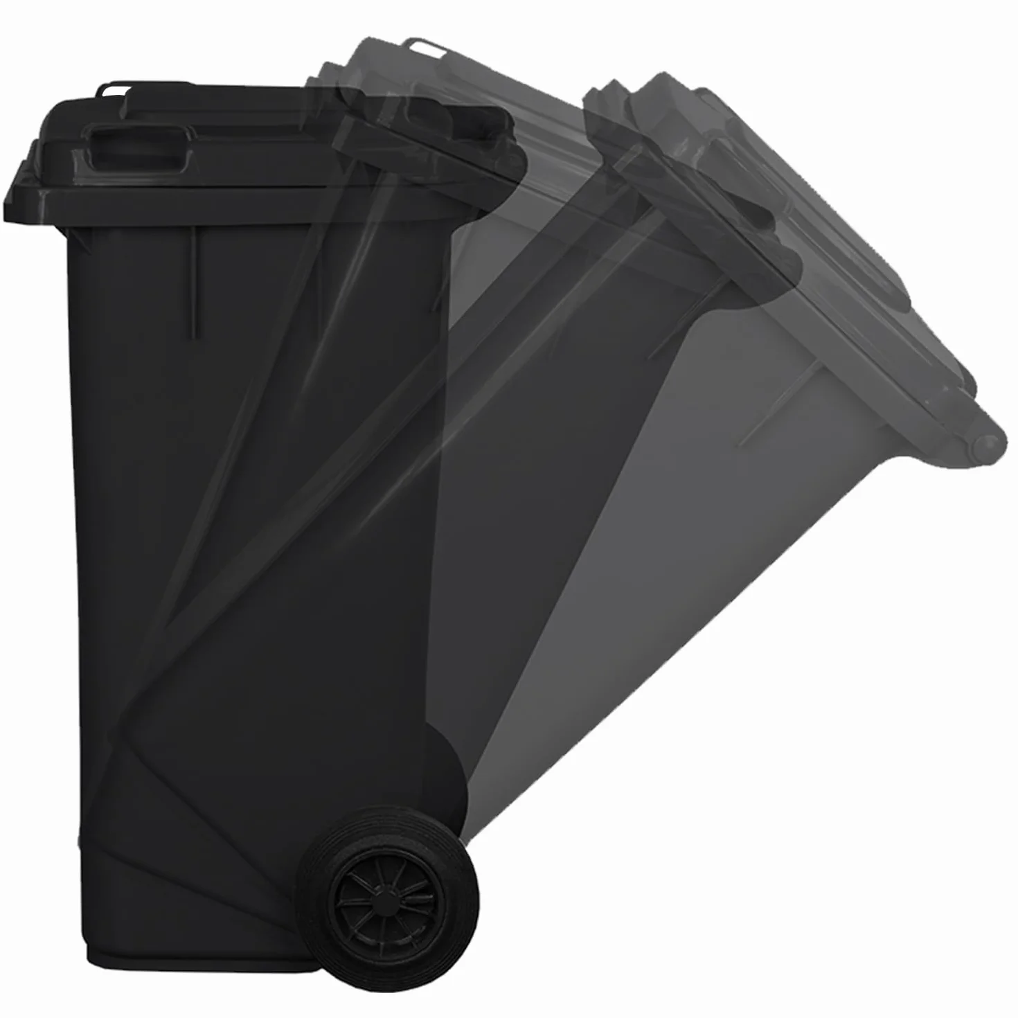 Kosz na śmieci pojemnik na śmieci | 120 litrów | z kołami | mechaniczny system podnoszenia | plastik | kolor grafitowy