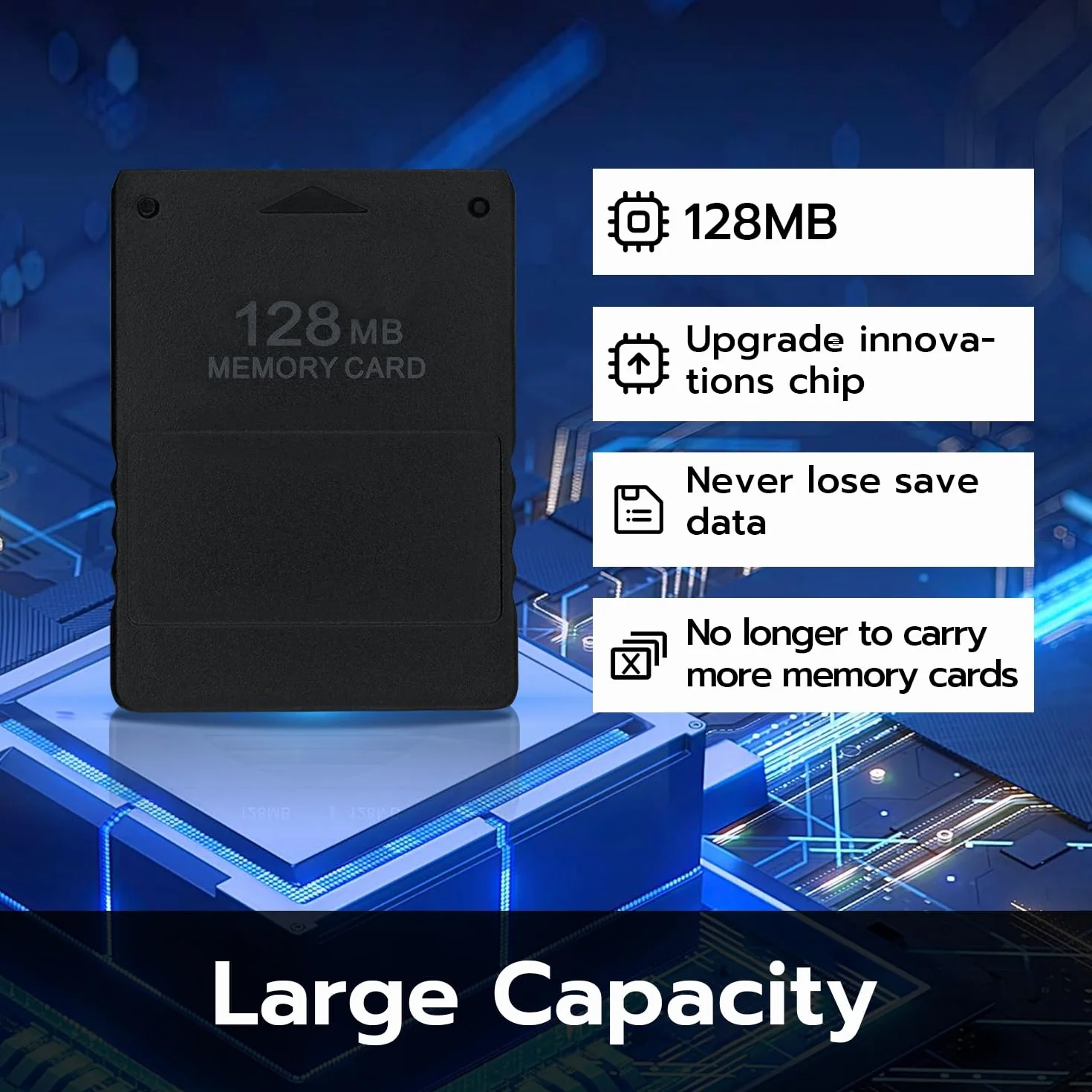 Wigearss Karta pamięci do gier 128 MB High Speed do konsoli PS2