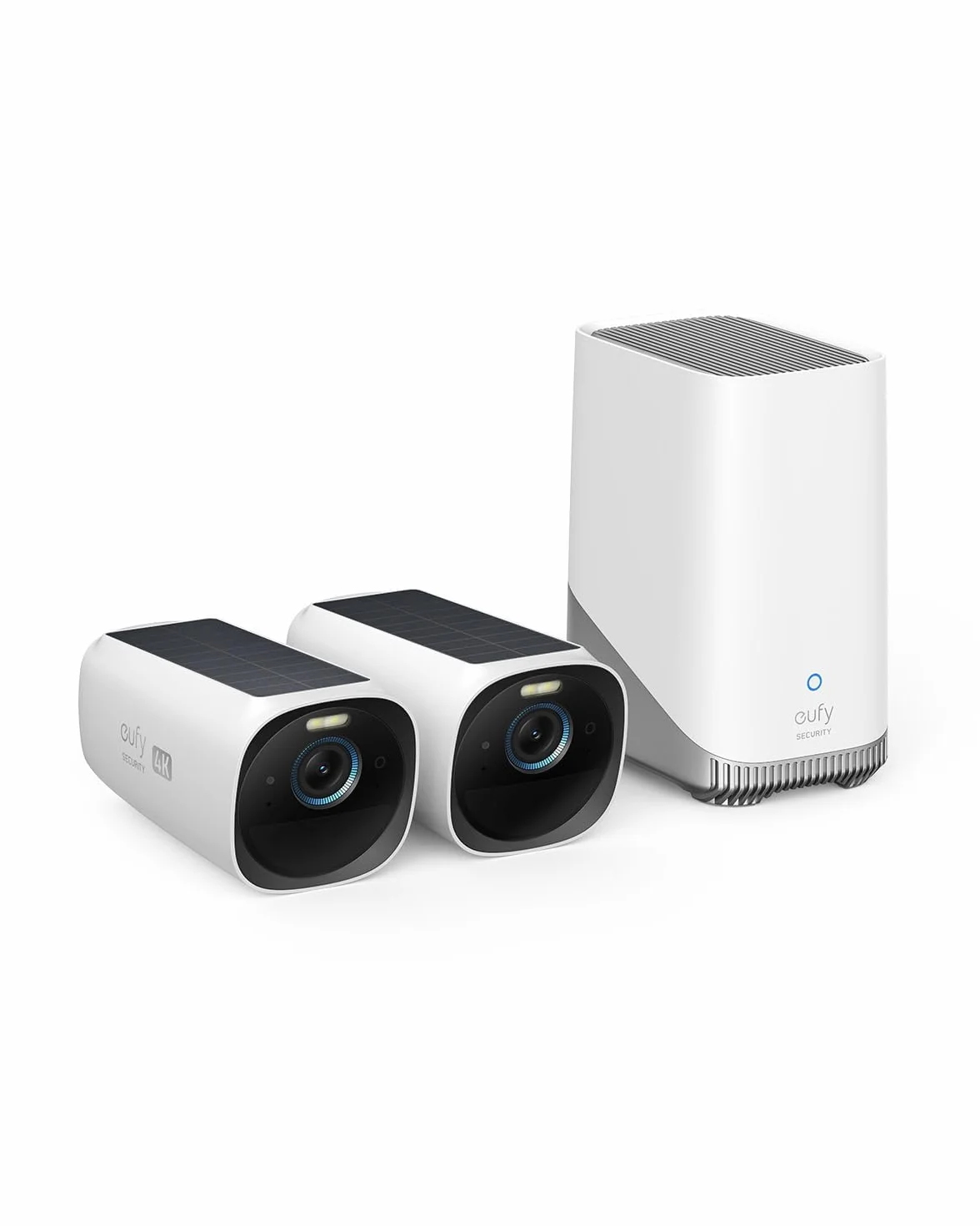 Kamera bezpieczeństwa eufy S330 Zestaw kamer eufyCam 3, bezprzewodowa zewnętrzna, kamera 4K ze zintegrowanym panelem słonecznym, Forever Power, rozpoznawanie twarzy AI(odnowiona)