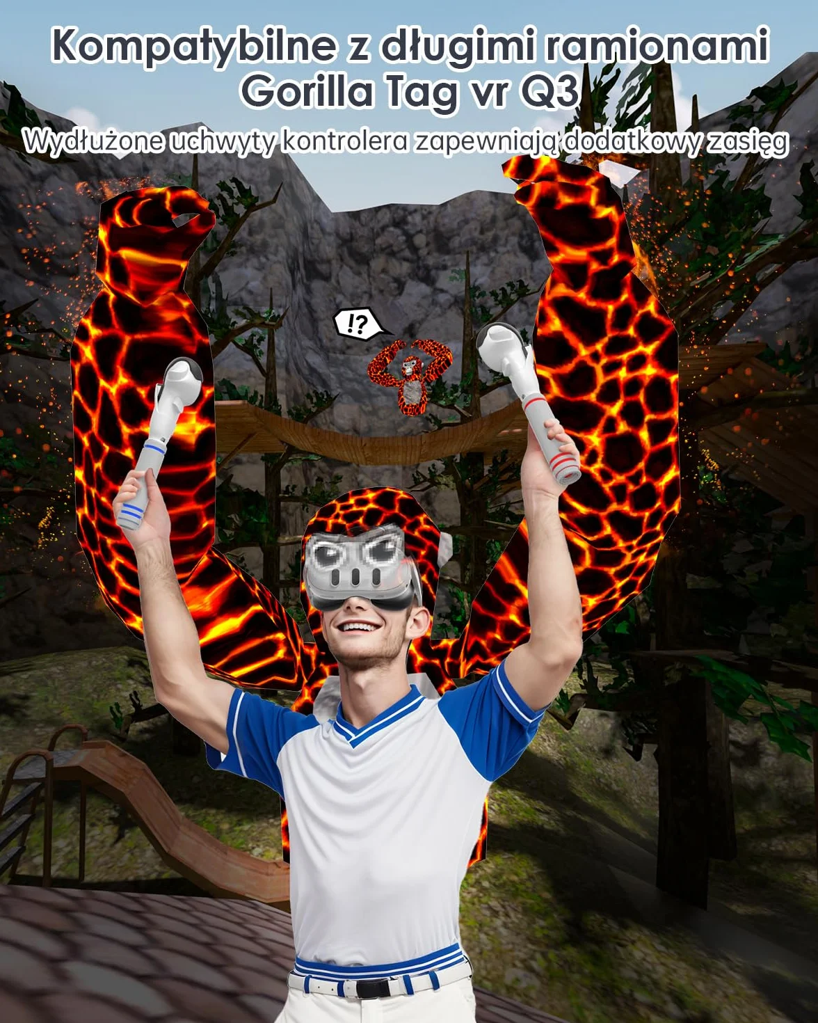 Maecker Długie Ramiona do Kontrolerów do Quest 3S do Quest 3 Gorilla Tag VR, Uchwyty Kompatybilne do Quest 3S/3 Akcesoriami, Zwiększ Swój Zasięg, Kompatybilne z Beat Saber i nie Tylko
