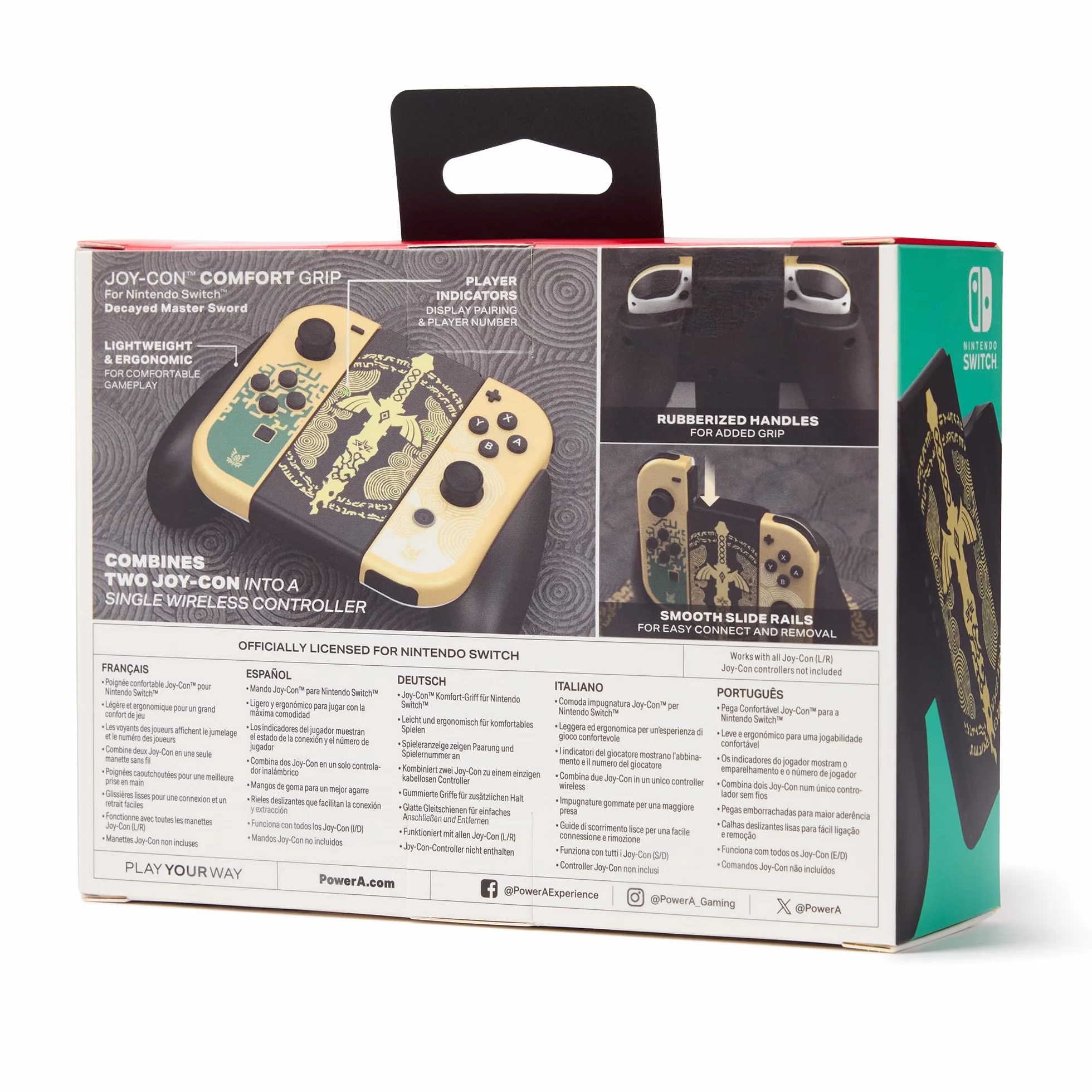 Wygodny uchwyt Joy-Con PowerA do konsoli Nintendo Switch - Zniszczony Master Sword