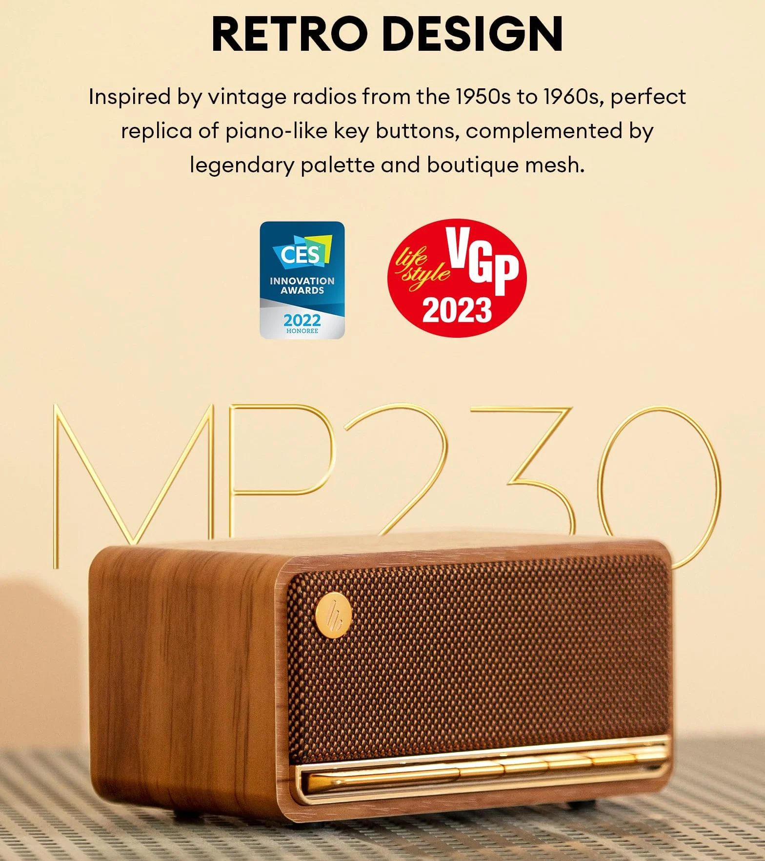 Edifier MP230 Bluetooth Głośnik przenośny, głośnik bezprzewodowy z dźwiękiem stereo do użytku domowego i podróży na zewnątrz, 9 godzin odtwarzania, obsługuje AUX, USB-C, kartę TF, 20W RMS