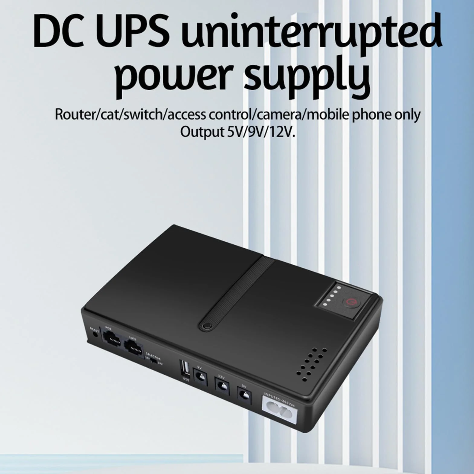 Mini UPS Zasilanie Awaryjne z Baterii, 10400MAh 36 W Bezprzerwowy Zasilacz z Wyjściem USB 5 V DC 5 V 9 V 12 V 2 A POE 15 V 24 V 1 A 6 Gniazd Zasilanie Zasilanie dla Routera,