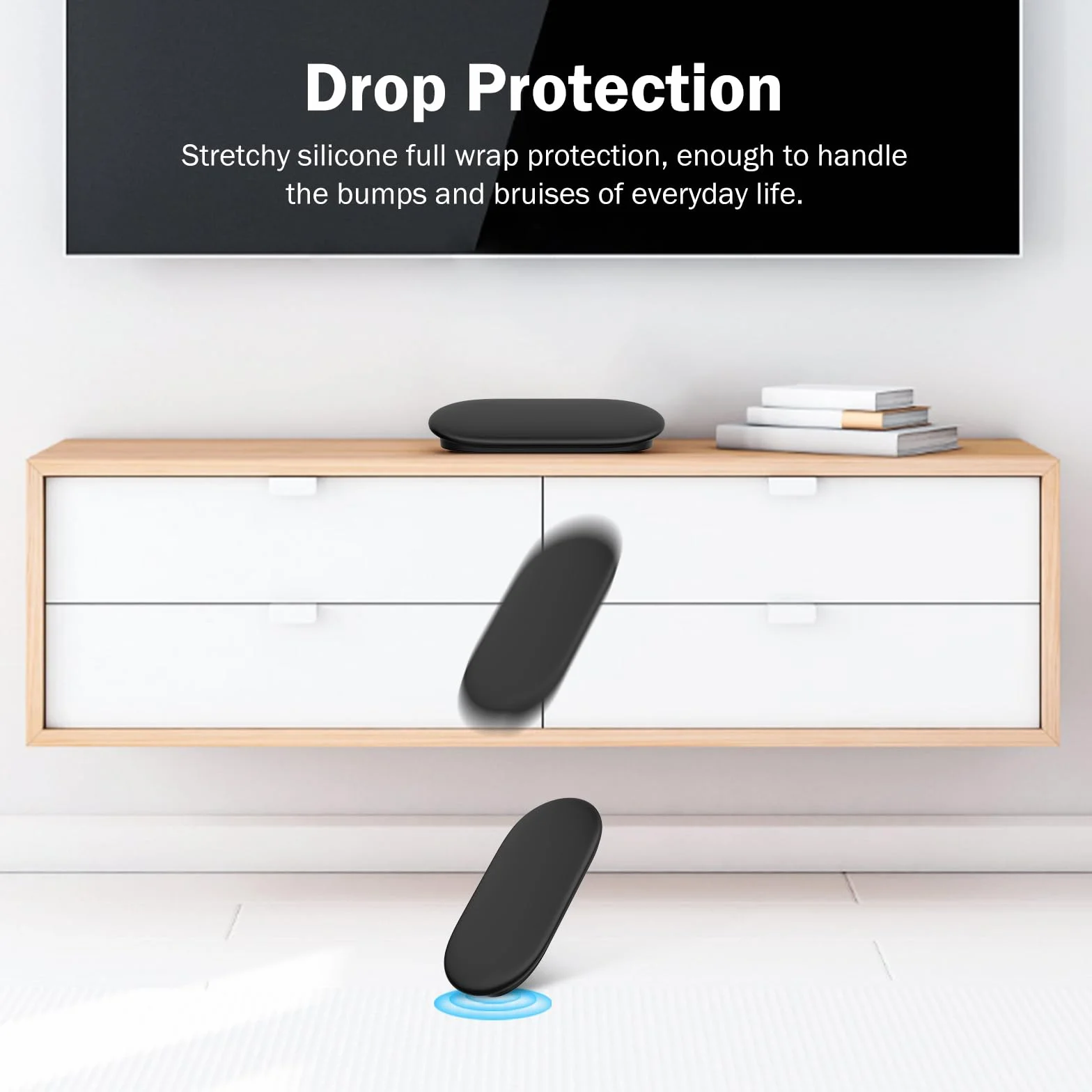 FTRONGRT Etui kompatybilne z Google TV Streamer 4K 2024 Host, wodoodporne, miękkie silikonowe etui chroniące przed upadkiem... czarne