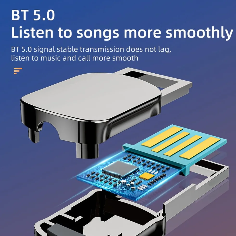 AXFEE Nadajnik-Odbiornik Bluetooth, Przenośny Adapter Bluetooth 5.0, Do Użytku z Gniazdem Audio 3,5 mm, Mini Bezprzewodowy Bluetooth Samochodowy/Samolotowy do Samolotów, TV, Głośników, Podróży