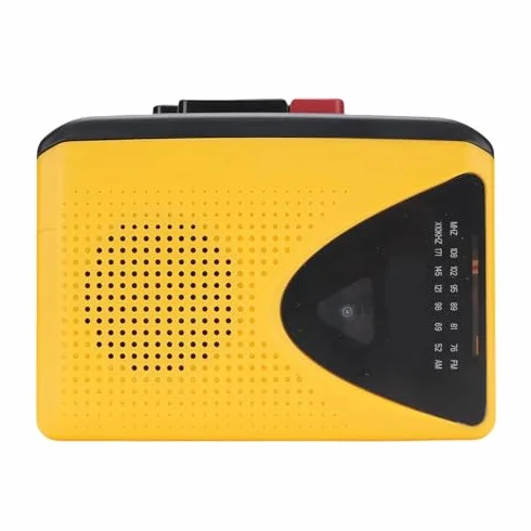 Sxhlseller Retro Cassette Player z AM FM Radio, Wbudowany Mikrofon i Głośnik, Magnetofon z Gniazdem Słuchawkowym, Zasilanie USB lub Bateria do Podróży do Domu Słuchania na Zewnątrz